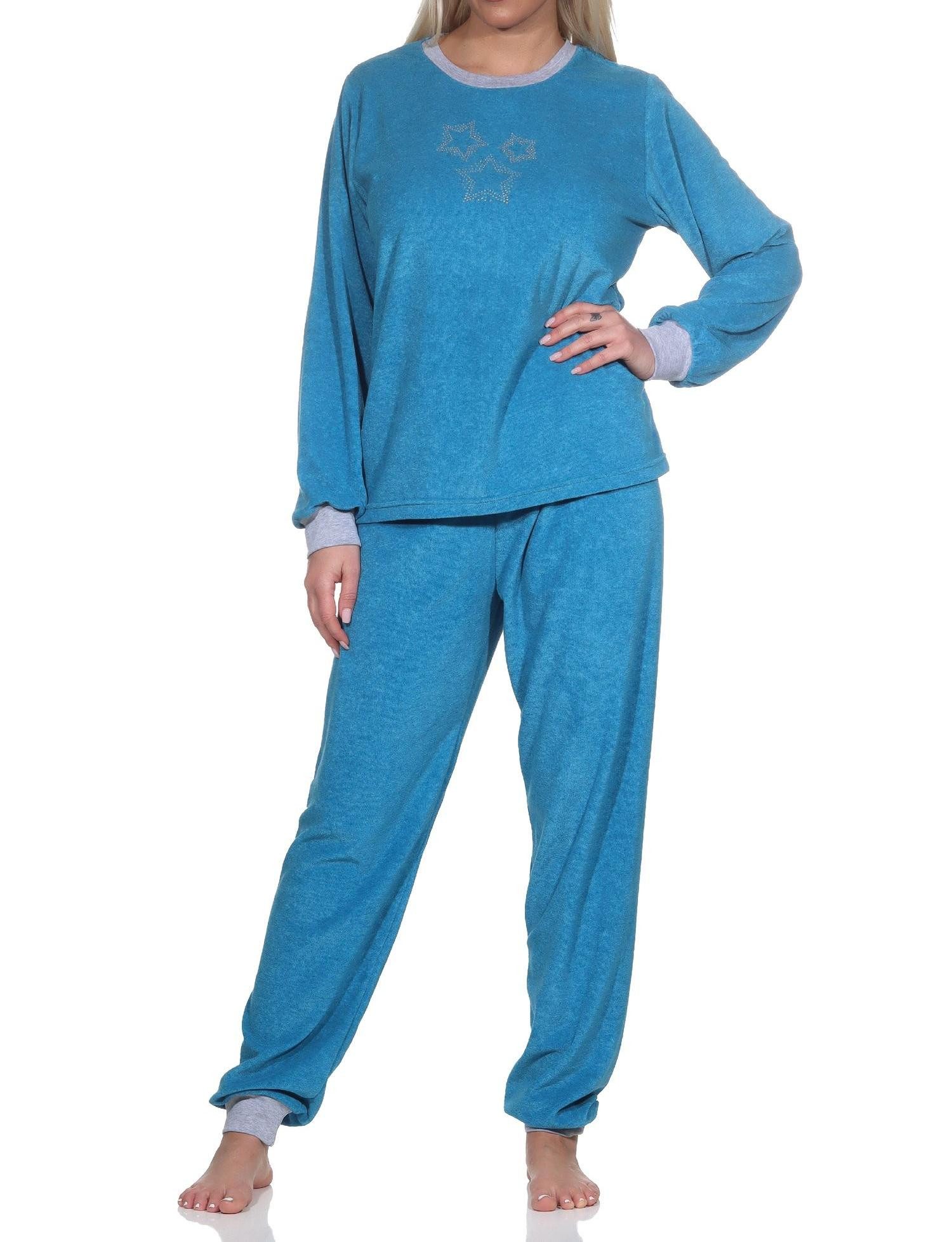 Pyjama Normann Damen Frottee Schlafanzug Loungewear - auch in Übergröße