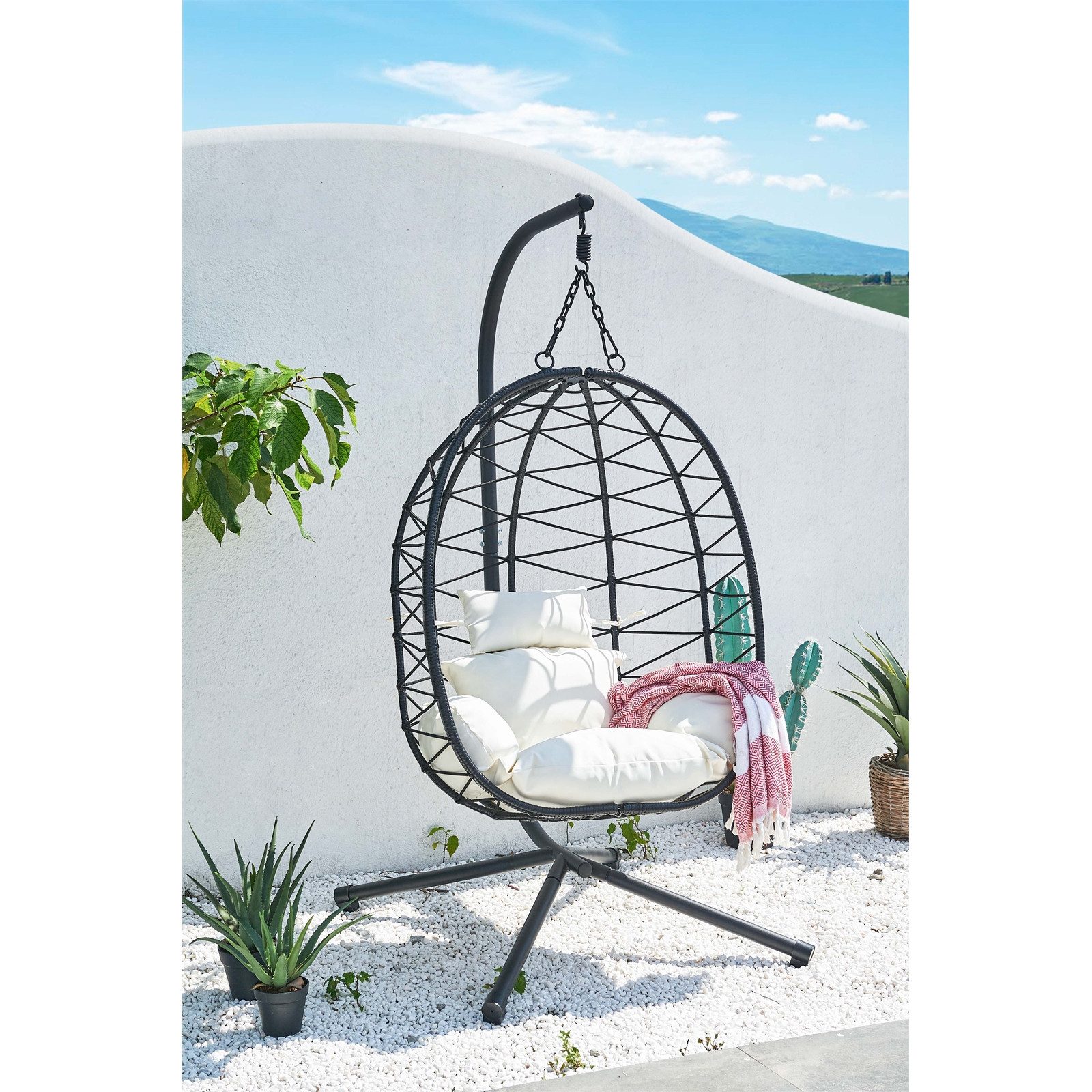 HTI-Living Hängesessel Hängesessel Lorica (Stück, 1-St., 1 Hängesessel), Schaukelsessel mit Gestell