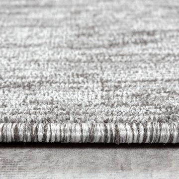 Teppich Kurzflor Teppich Neva Hellgrau, Teppich Boss, rund, Höhe: 7 mm