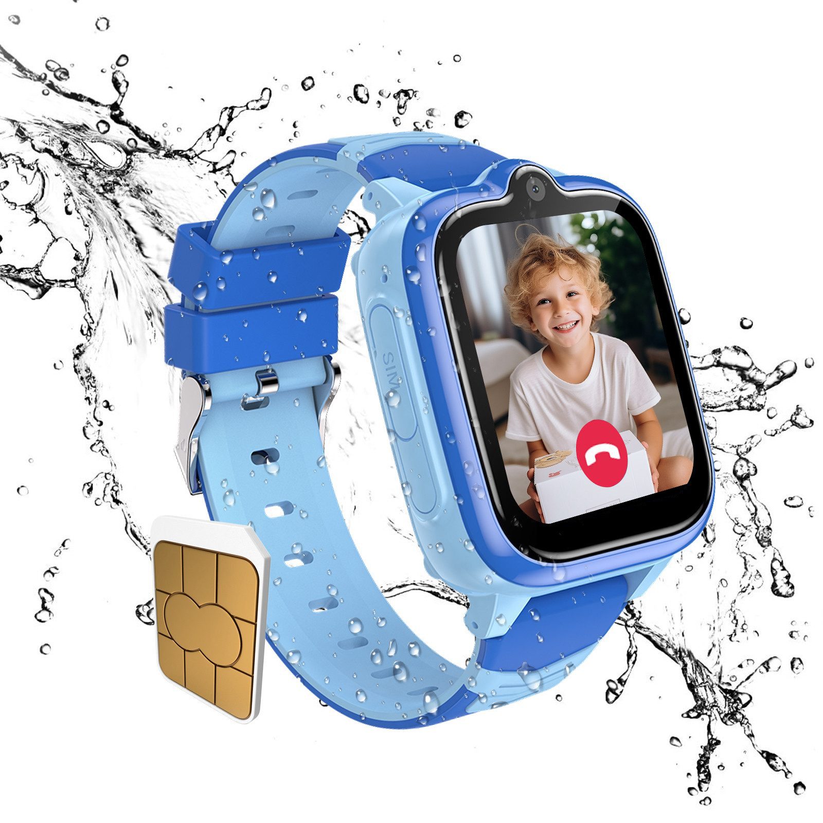 blackview Z10 Kinderuhr mit GPS und 4G-Videoanrufe Smartwatch (1,83 Zoll), 1,83", 8GB, GPS+LES+WiFi, 4G-LTE, IP67, SOS
