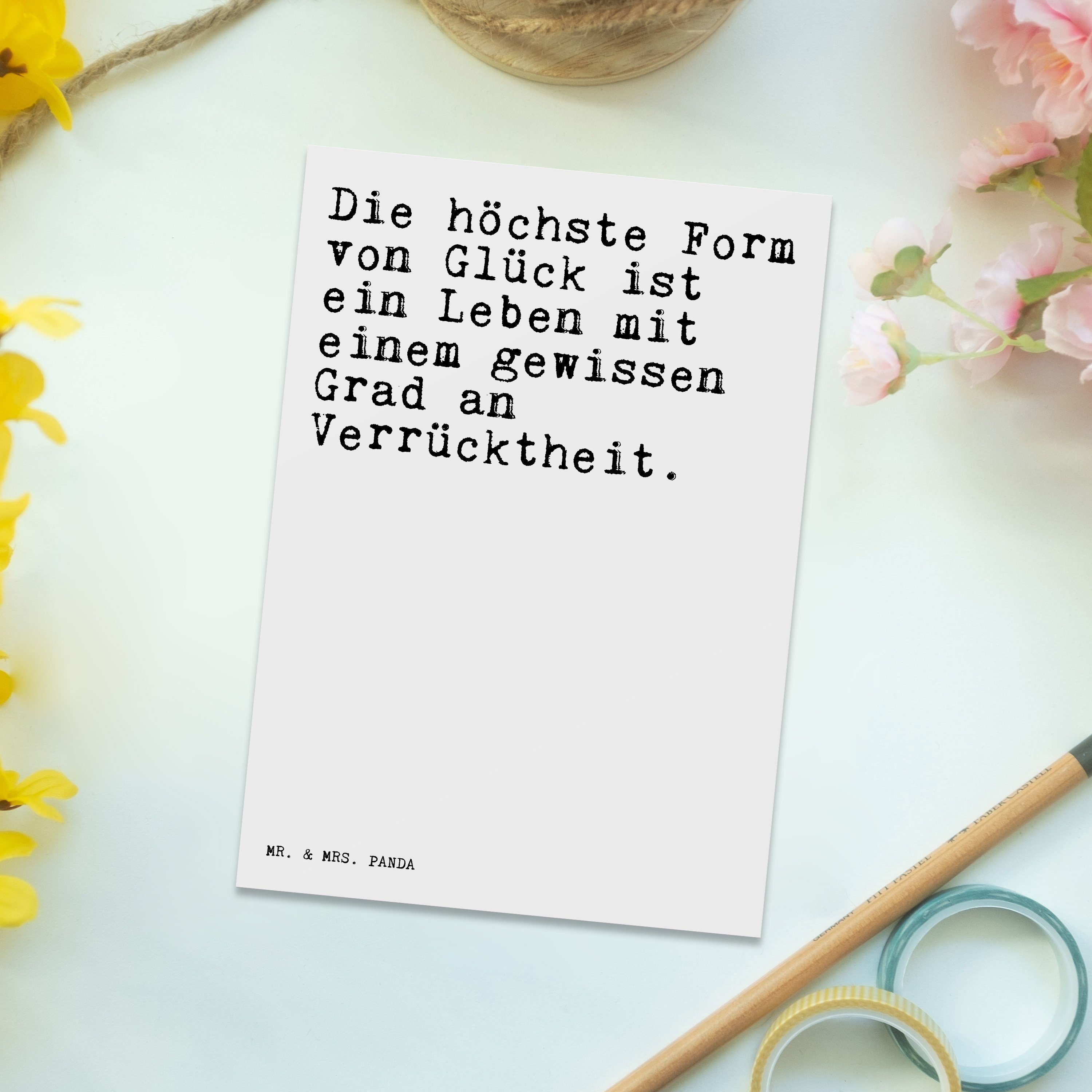 Panda Form Spruch, - Postkarte Weiß höchste Die Weisheit, Geschenk, & Mr. Weisheit von... Mrs. -