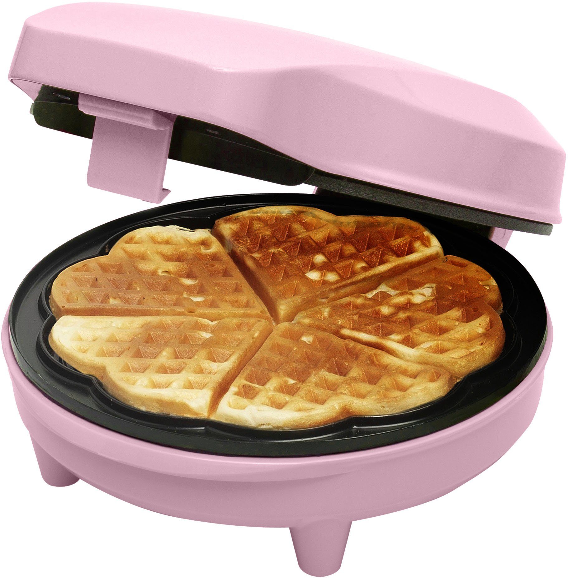 bestron Waffeleisen ASW217pink für W, Retro Antihaftbeschichtung, Sweet Herzwaffeln, mit 700 Design klassische Dreams