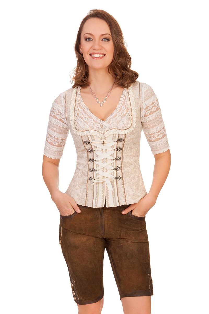 Krüger Madl Trachtenbluse Trachtenmieder - COUNTRY LADY - natur