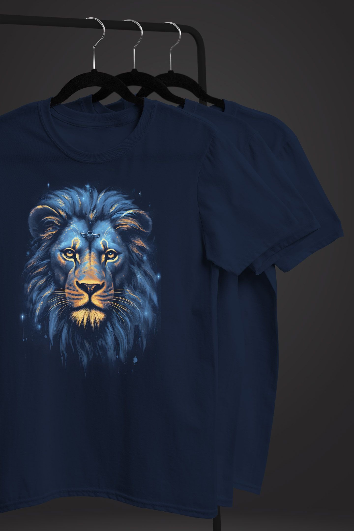 Neverless Print-Shirt Herren T-Shirt Löwe Lion Art-Print Kunst Illustration Aufdruck mit Print