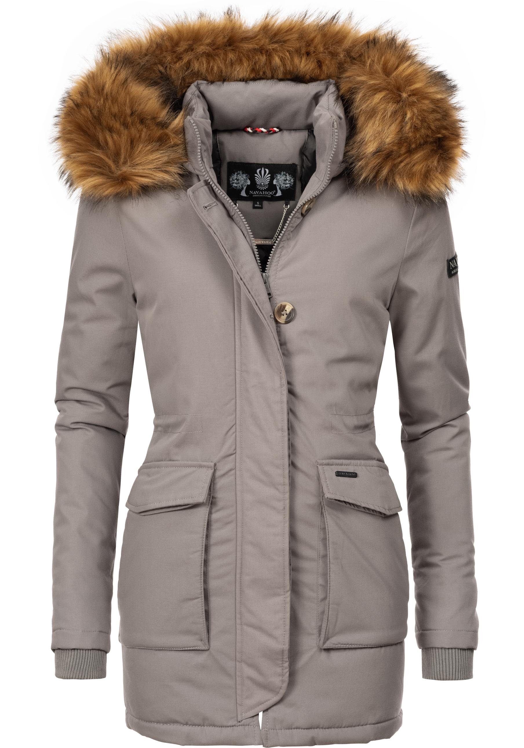 Navahoo Wintermantel Schneeengel-Prc hochwertiger Parka mit edlem Fellimitat