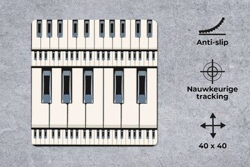 MuchoWow Gaming Mauspad Klavier - Patterns - Musik (1-St), Mousepad mit Rutschfester Unterseite, Gaming, 40x40 cm, XXL, Großes