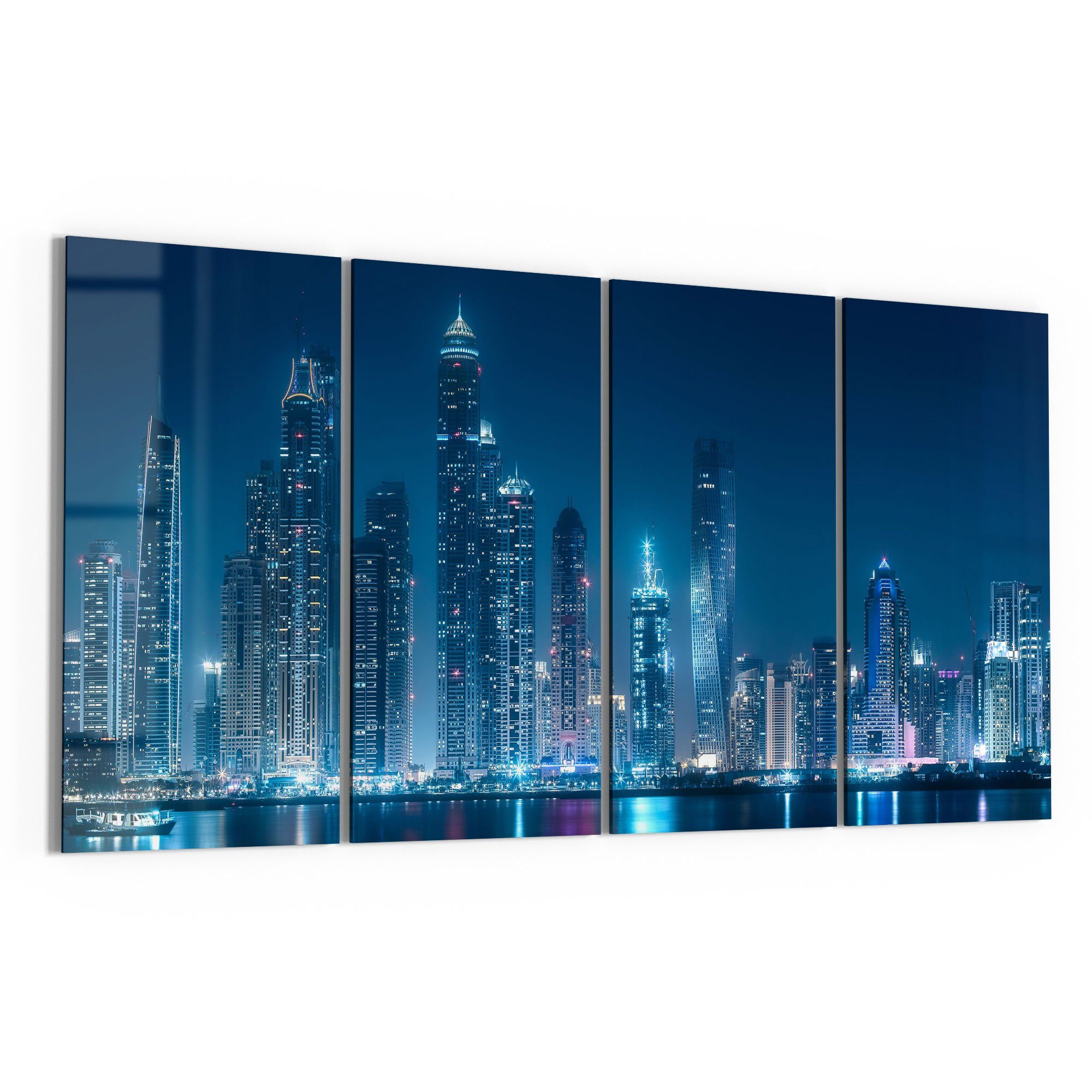 DEQORI Glasbild 'Business-Bucht von Dubai', 'Business-Bucht von Dubai', Glas Wandbild Bild schwebend modern