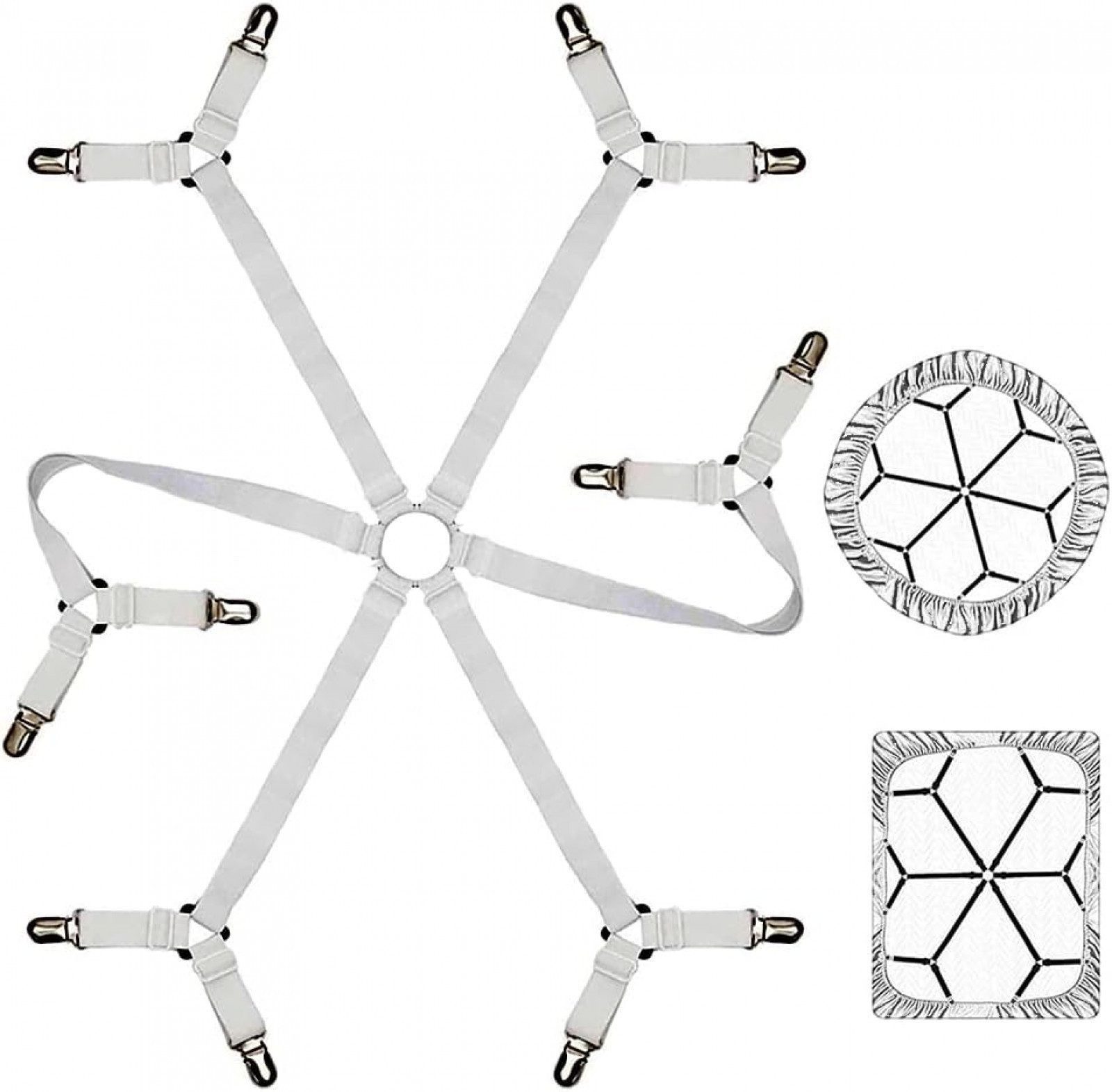 FELIXLEO Spannbettlaken Bettlakenspanner Elastische Verstellbare Bettlaken Verschlüsse, (2 Stück)