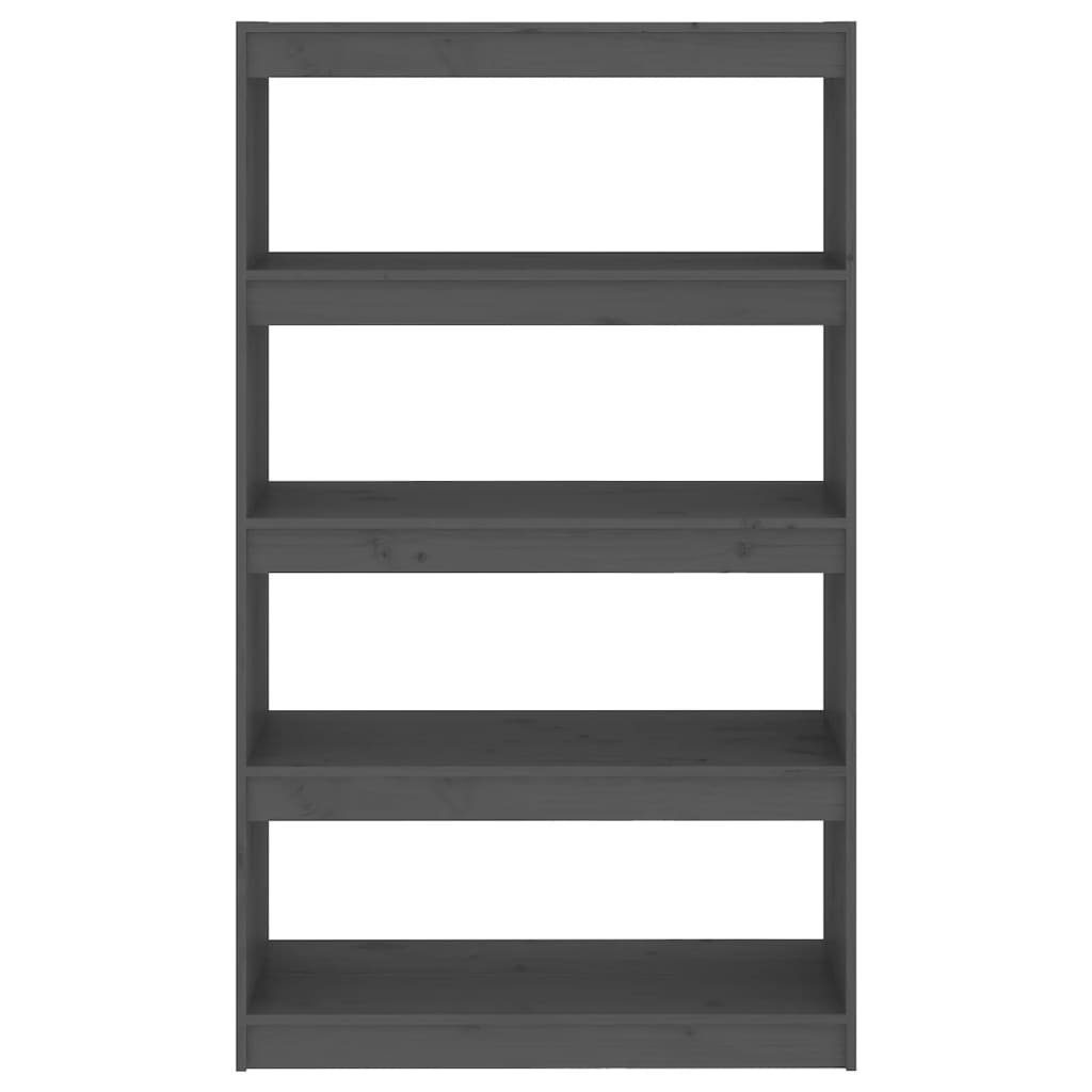 Raumteiler Kiefer Massivholz Grau cm 80x30x135,5 furnicato Bücherregal