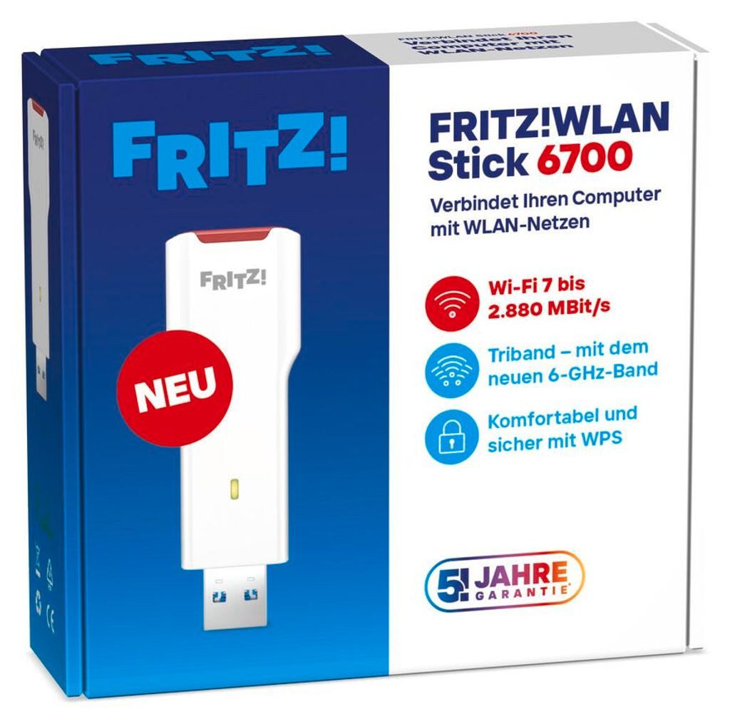 Fritz! WLAN-Stick USB Stick 6700 2,4GHz / 5GHz / 6GHz
