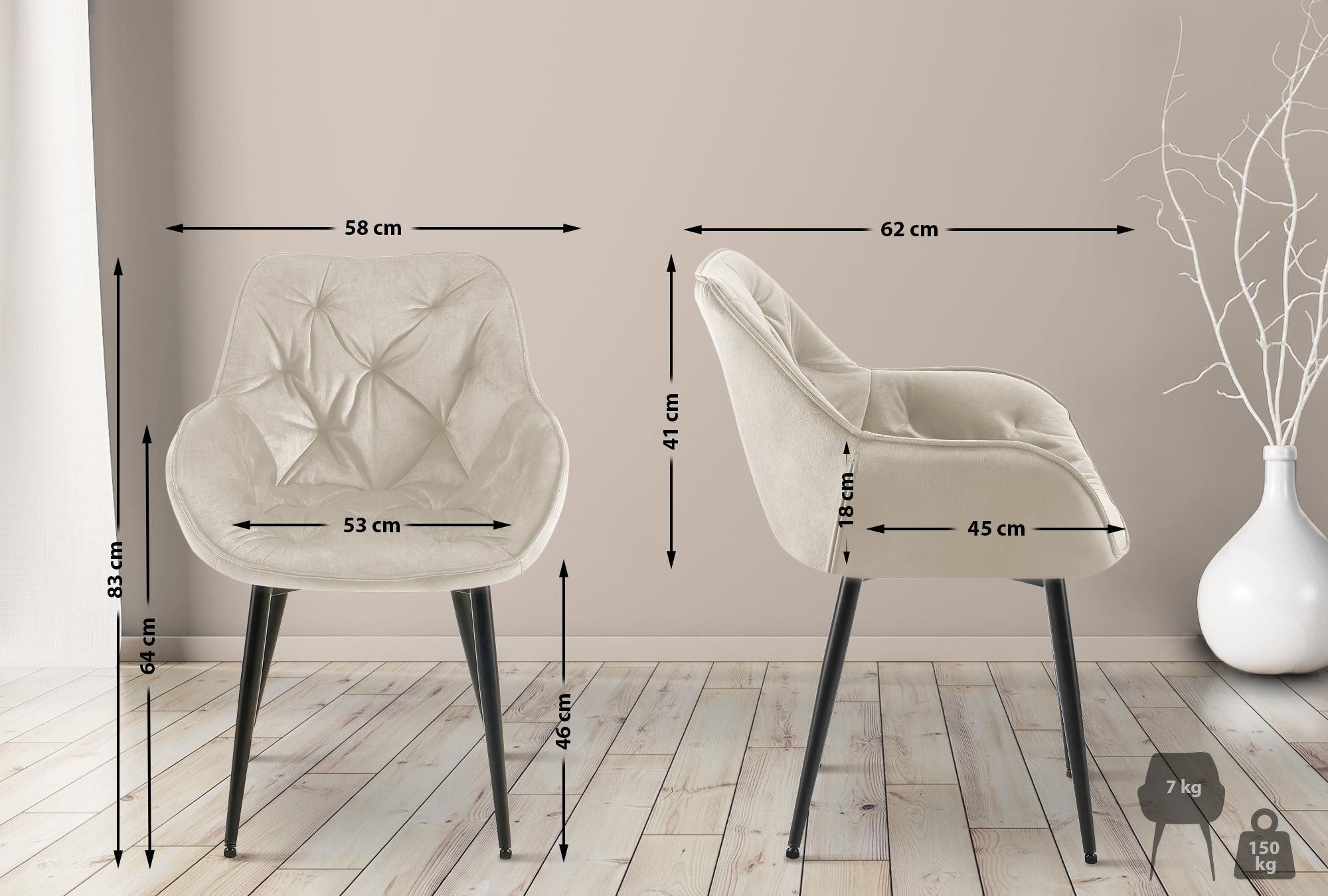 CLP Esszimmerstuhl Tanna Samt (2er Set), günstig online kaufen