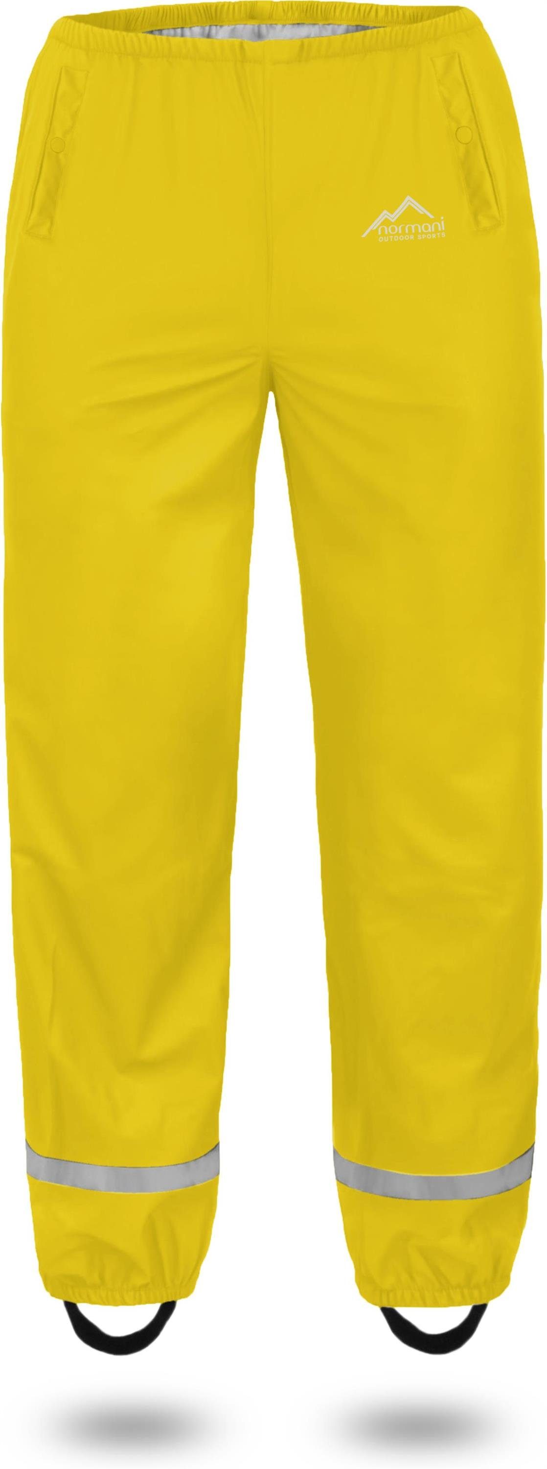 normani Regenhose Kinder Regenhose York Jungen und Mädchen - Wind- und wasserdichte Regenhose mit Reflektoren