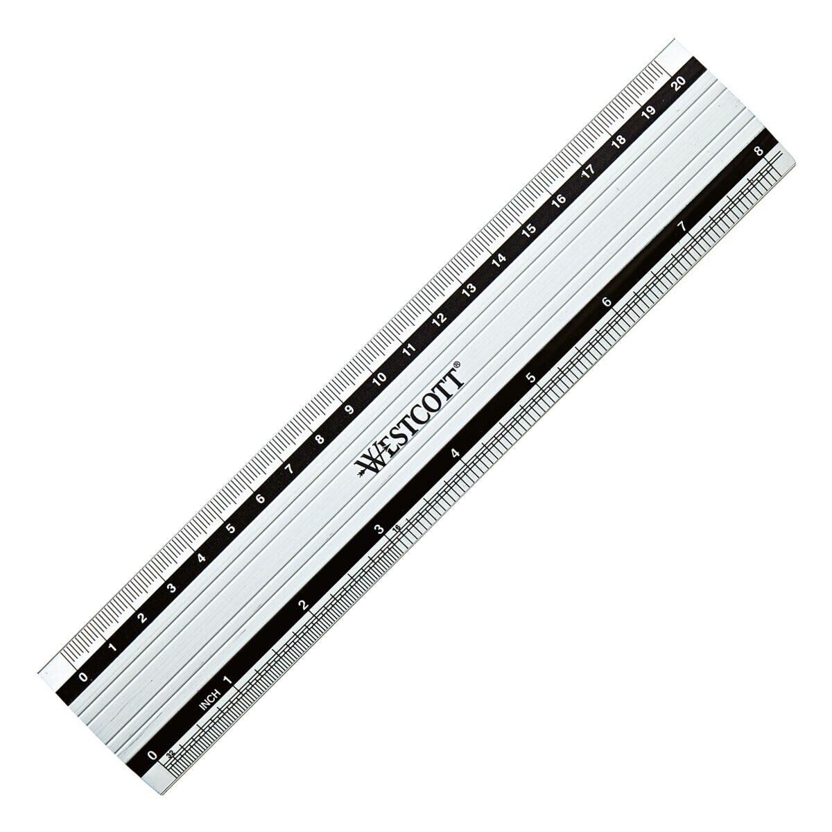 WESTCOTT Lineal, mit Millimeter-/Zentimeter-Skala und Inch-Skala