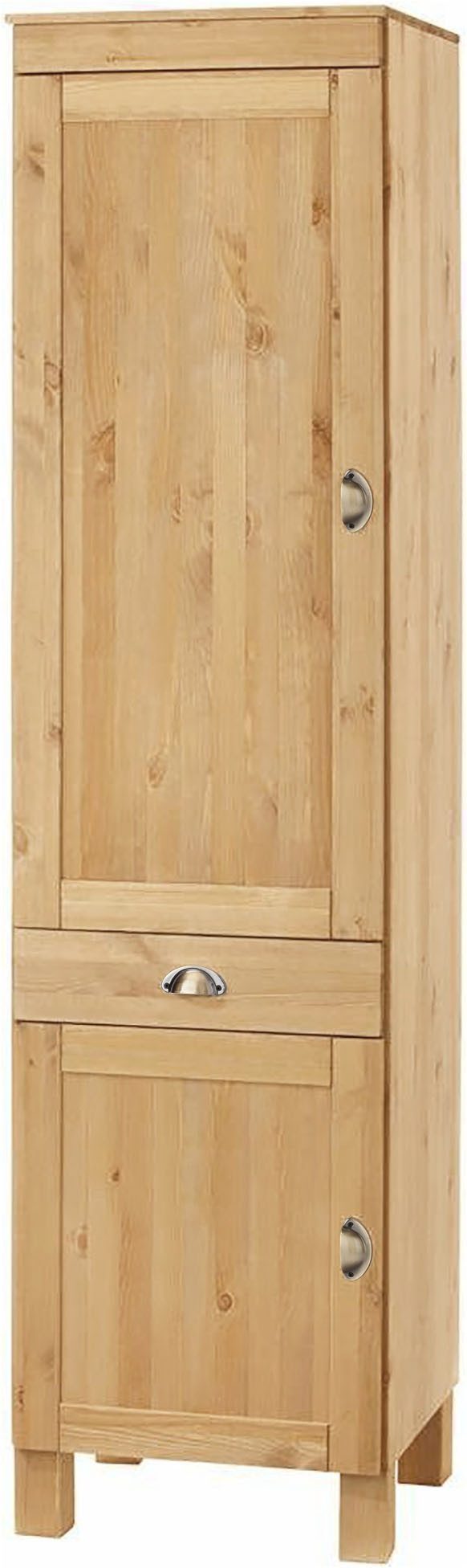Home affaire Hochschrank Oslo 50 cm breit, in 2 Tiefen, 2 Türen, 1 Schublade, aus massiver Kiefer