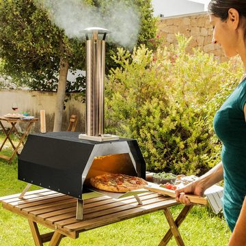 DOTMALL Pizzaofen Outdoor Pizzaofen, 500°C - Holzofen für den Garten aus Edelstahl