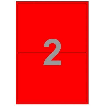 Avery Zweckform Etiketten 40x Etiketten Wiederablösbar Rot DIN A5, Selbstklebend Hinweis-Schilder Warn-Aufkleber für A4 Drucker