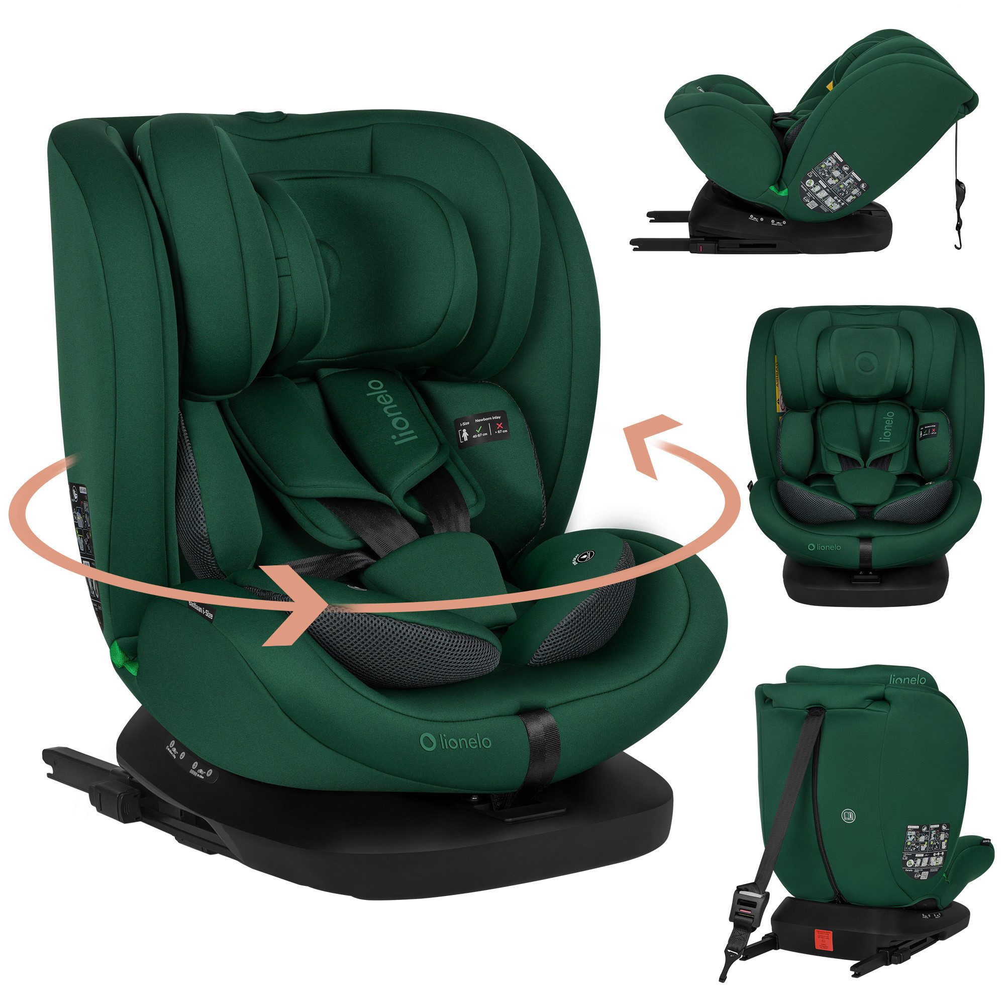 lionelo Autokindersitz BASTIAAN I-SIZE, ab: ab Geburt, bis: bis 12 Jahre, ab: 40,00 cm, bis: 150,00 cm, (Set), i-Size / 0-36 kg / Isofix + Top Tether