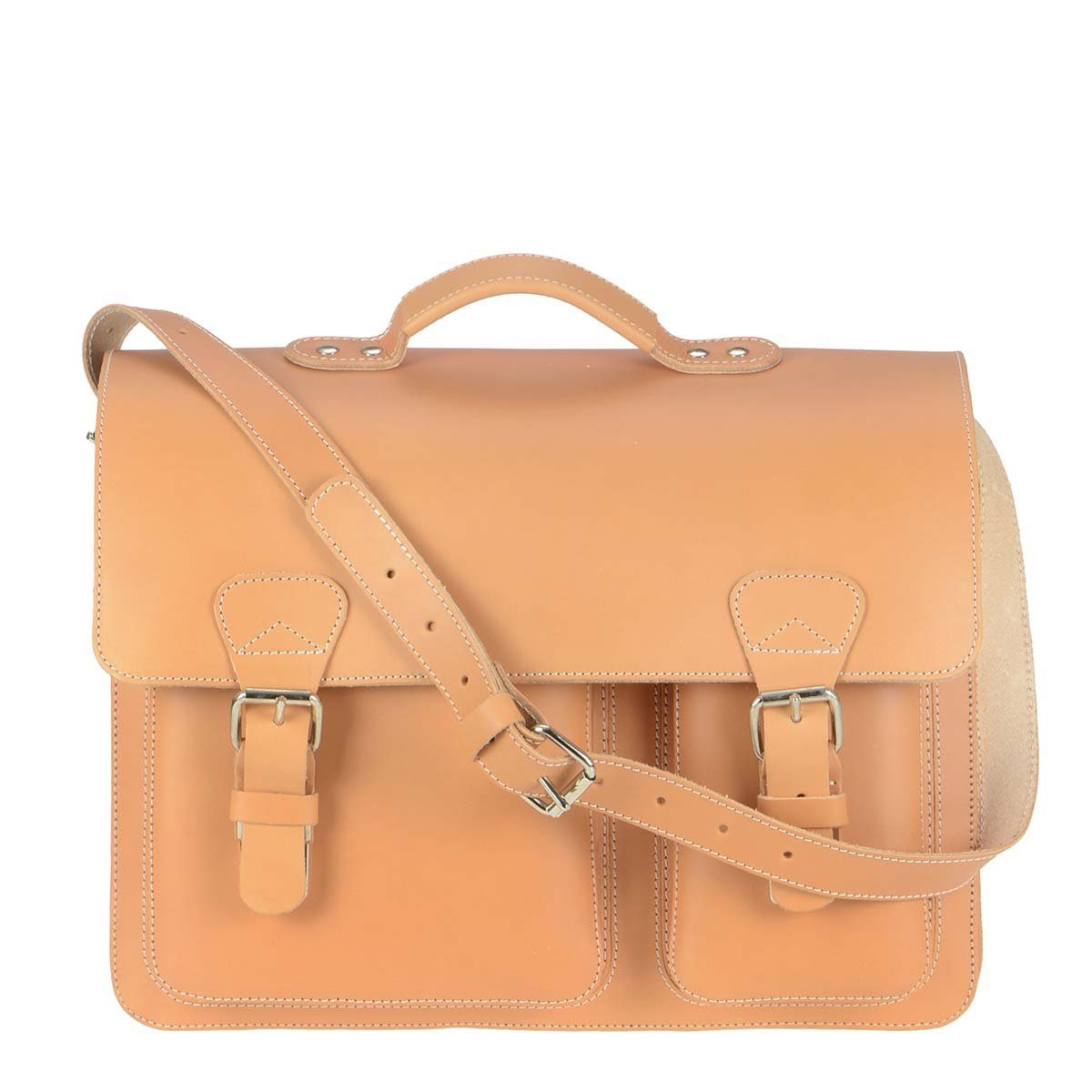 Ruitertassen Aktentasche "Classic Adult" Damen Herren 40x31cm mit 2 Fächern, 40 cm Lehrertasche mit 2 Fächern, Schultasche, dickes rustikales Leder