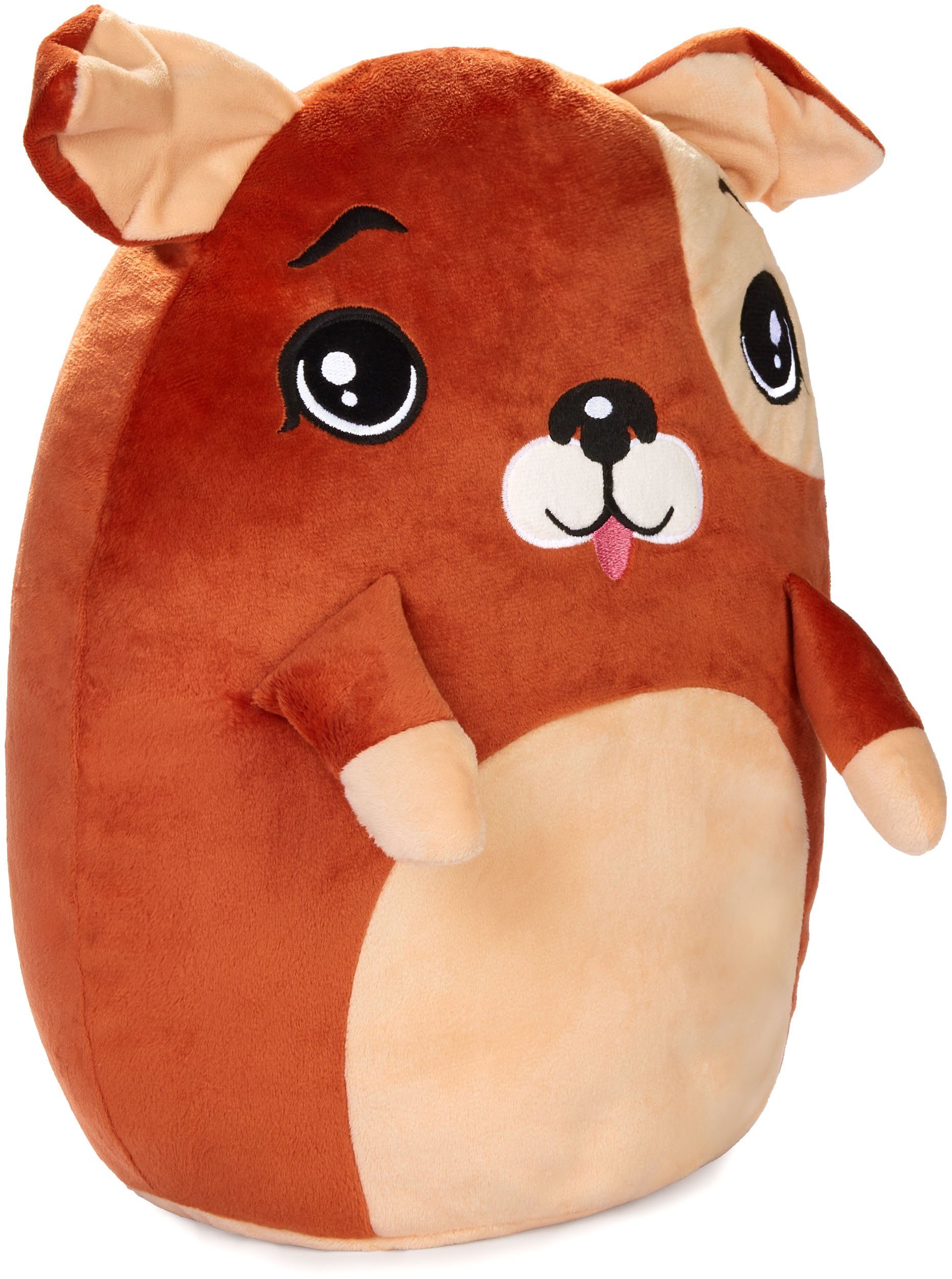 SQUISHBRUBIES Kuscheltier Hugo der Hund - 35 cm Stofftier - Superweich (1-St., Braun), Plüschtier zum Kuscheln, Verschenken und Sammeln