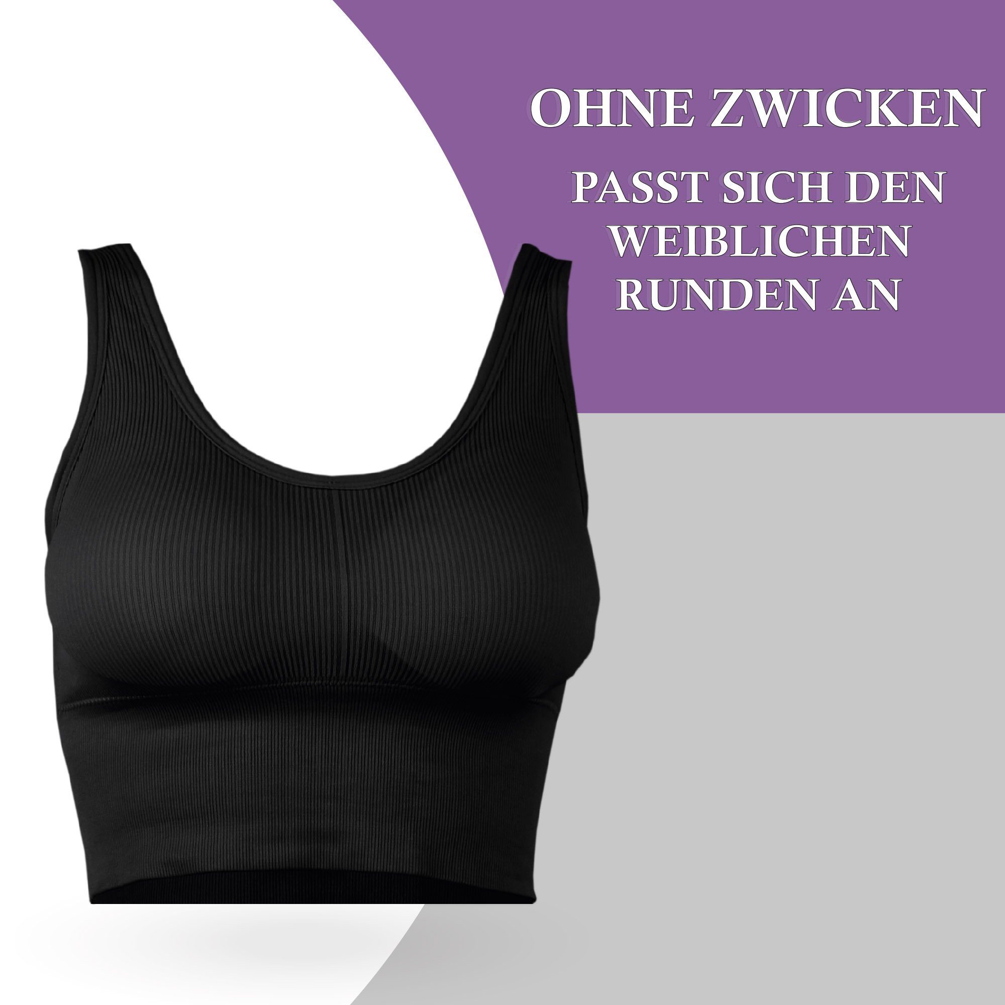 hemmy Fashion Push-up-BH Komfort BH - mit breiten Unterbrustband Damen Basic Wohlfühl BH "mit Push-Up" Sport Bralette - ohne Bügel