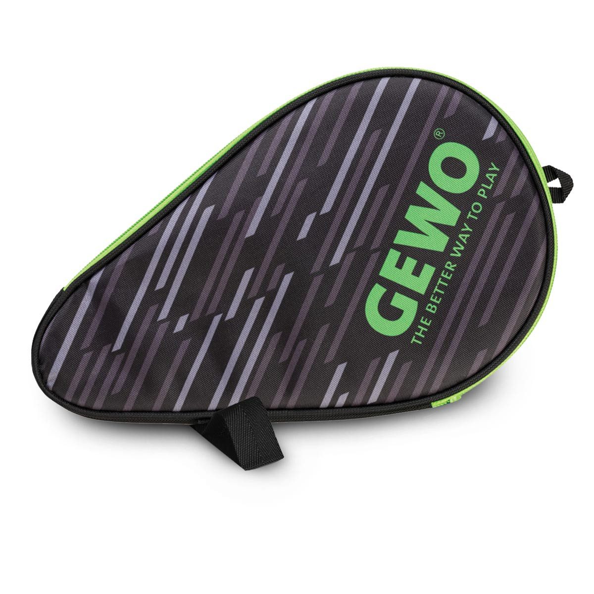 Gewo Schlägerhülle Stripes Tischtennisschlägerhülle für 1 Schläger, schwarz/lime