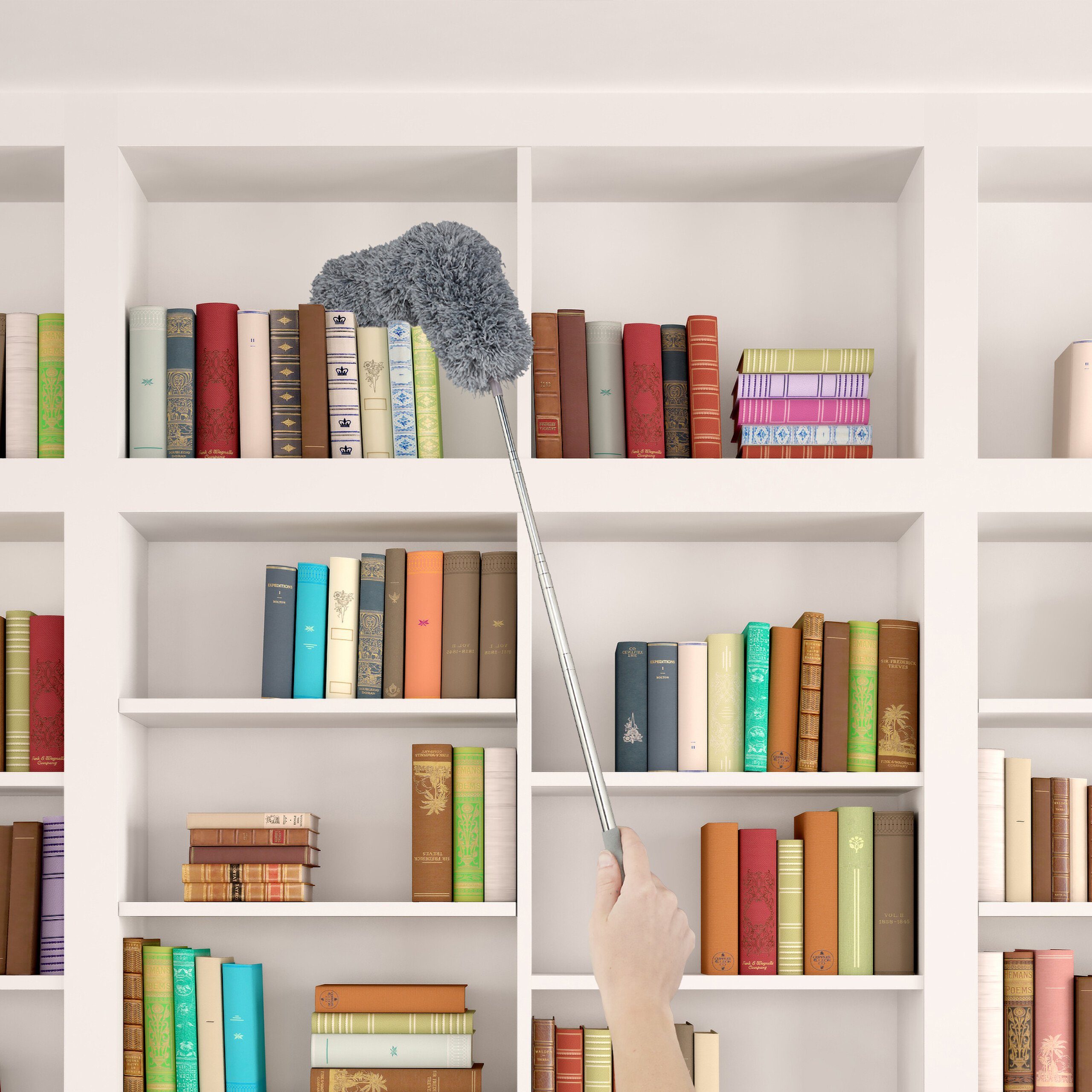 relaxdays Staubwedel Ausziehbarer Staubwedel bis 2,5 m