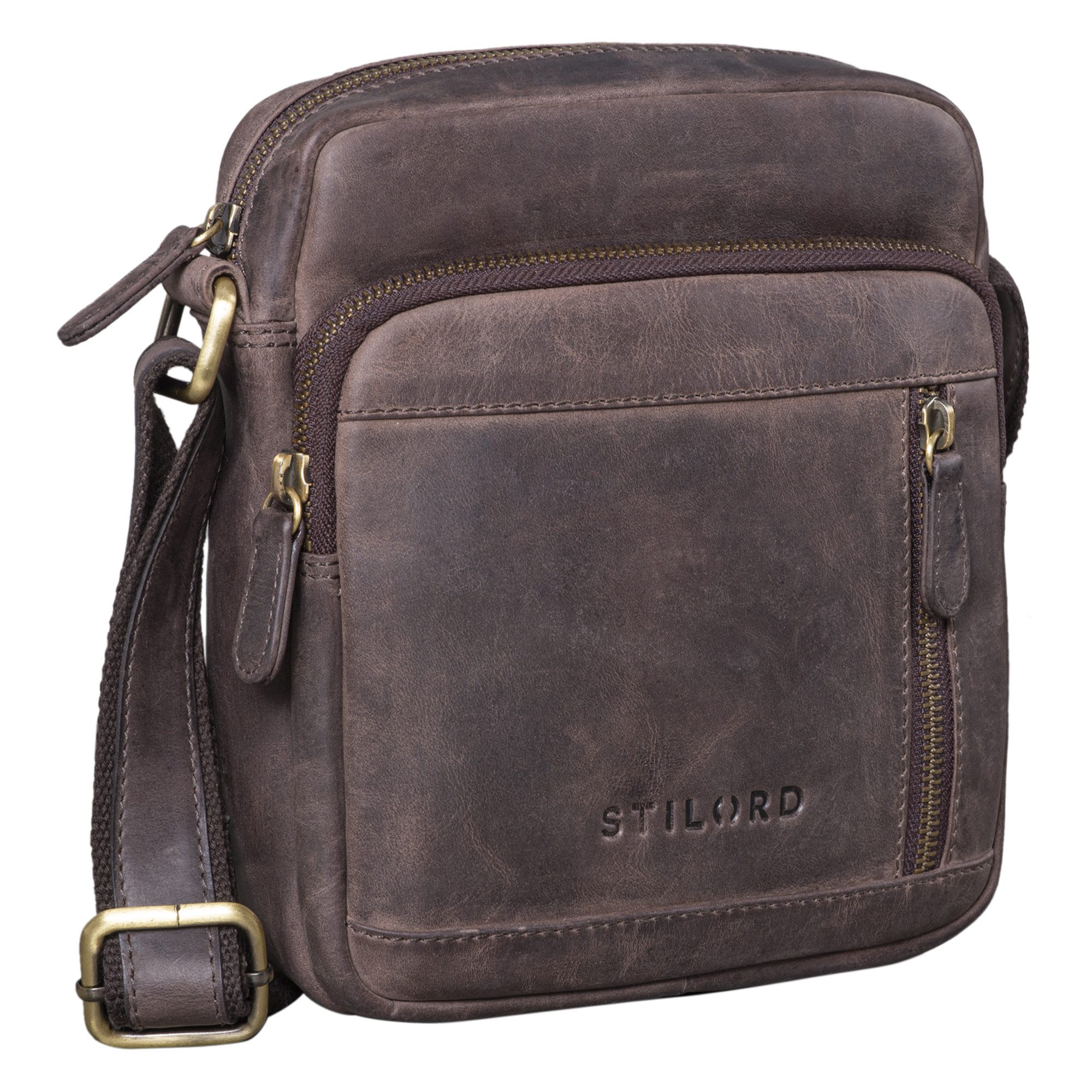 Schultertasche "Trae" Tasche Herren Umhängetasche klein Leder