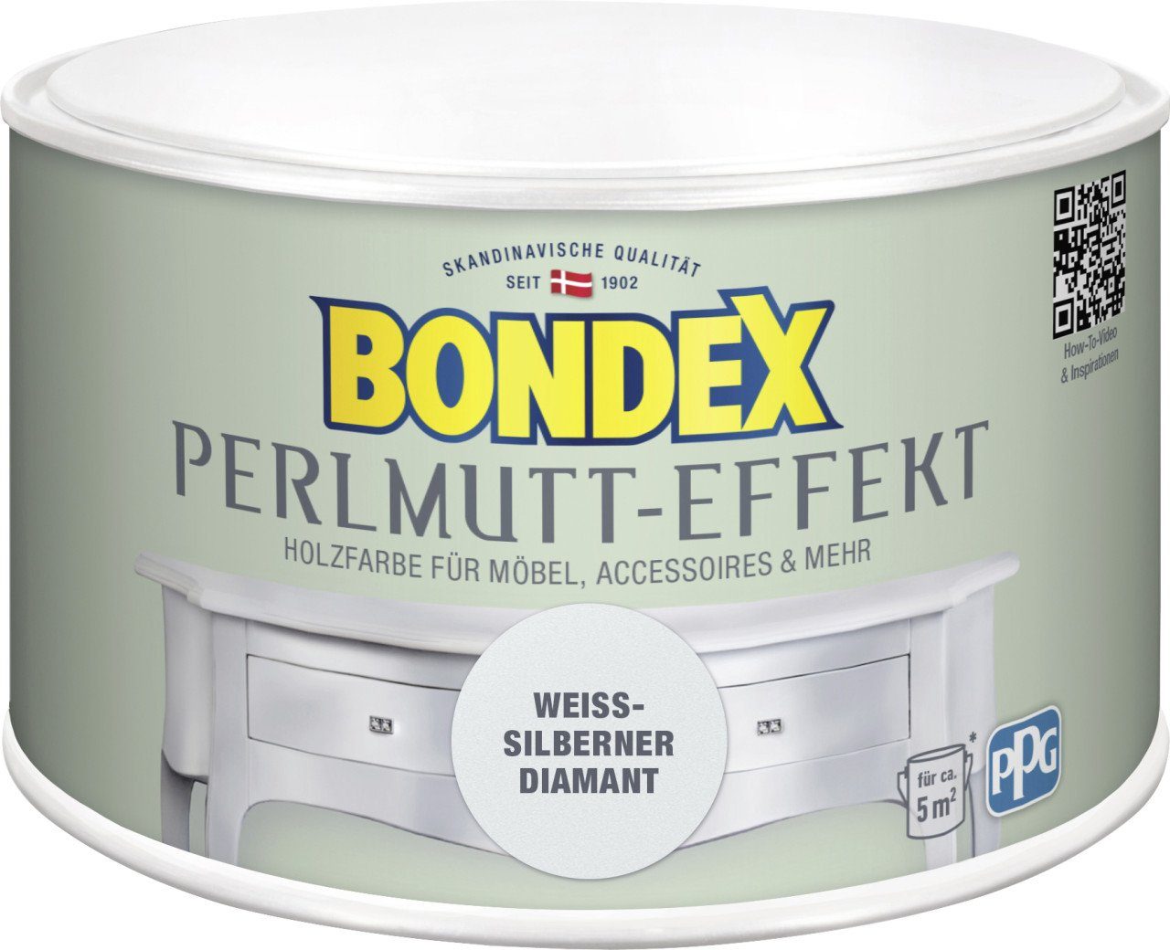 Bondex Holzschutzlasur Bondex Holzfarbe Perlmutt-Effekt 500 ml weißer