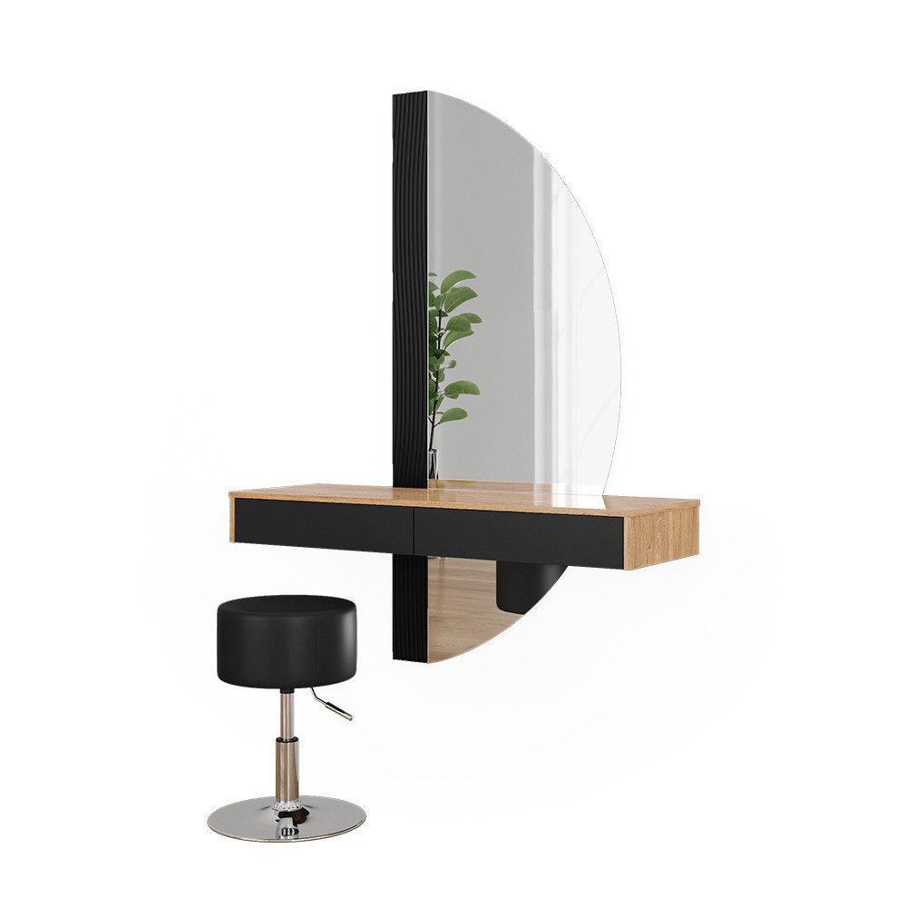 Vicco Schminktisch Melisa, Eiche/Schwarz, 120 cm günstig online kaufen