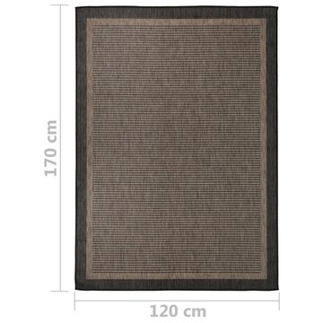 Teppich Outdoor-Flachgewebe 120x170 cm Dunkelbraun, furnicato, Rechteckig