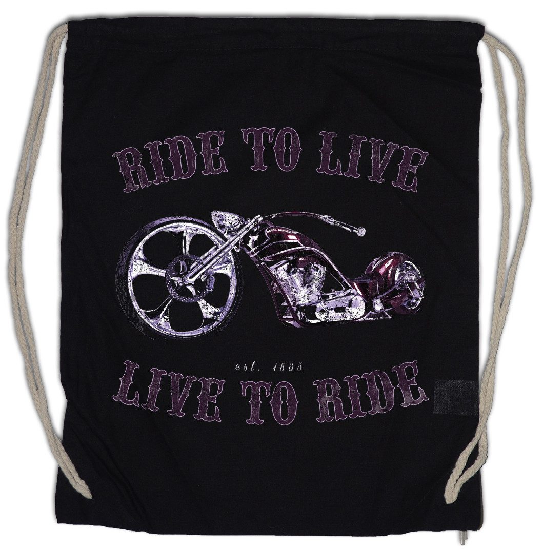 Urban Backwoods Turnbeutel Live To Ride Turnbeutel Ride To Live Biker Rider MC Chopper Rocker (1-tlg), Club SOA Patch Biker