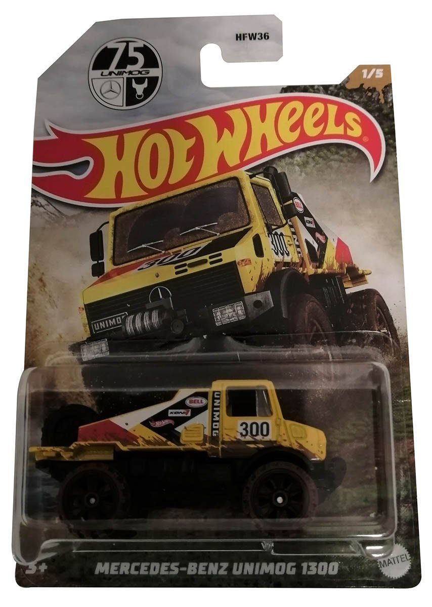 Mattel® Spielzeug-Auto Mattel Hot Wheels Mud Runner HDH07 Mercedes-Benz U, (Mud Runner HDH07 Mercedes-Benz Unimog 1300 Modellfahrzeug)