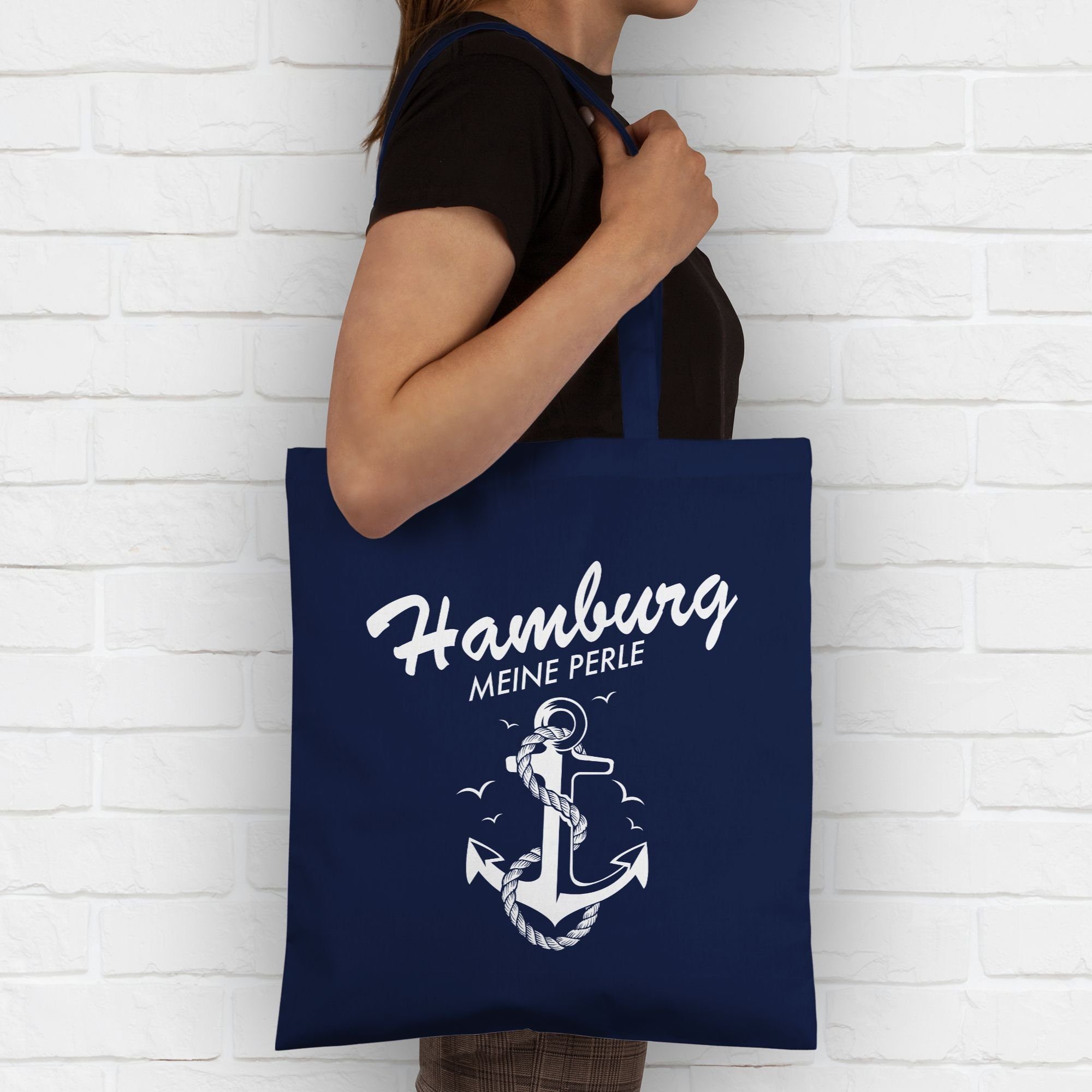 Hamburg City Perle, Shirtracer - 1 und meine Stadt Navy Blau Umhängetasche Outfit