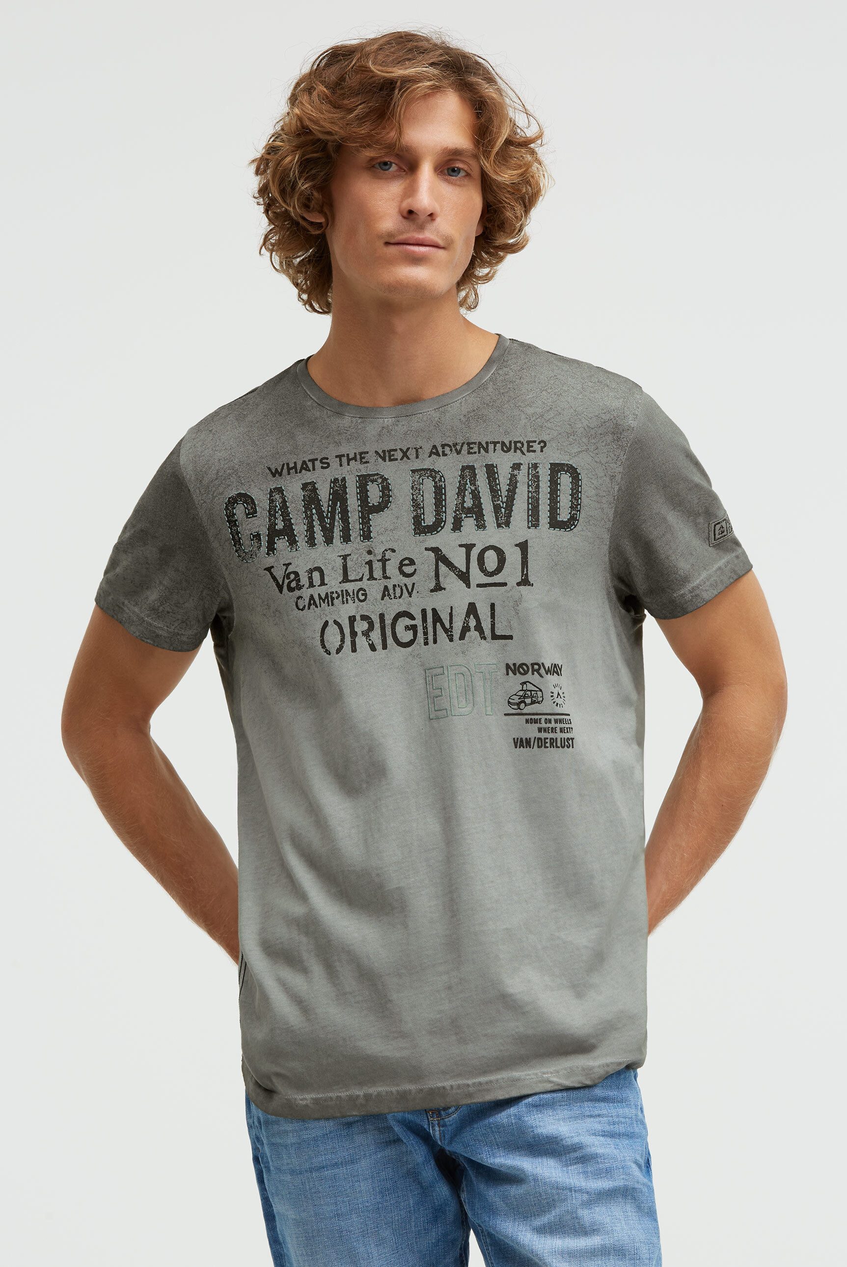 CAMP DAVID Rundhalsshirt aus Baumwolle