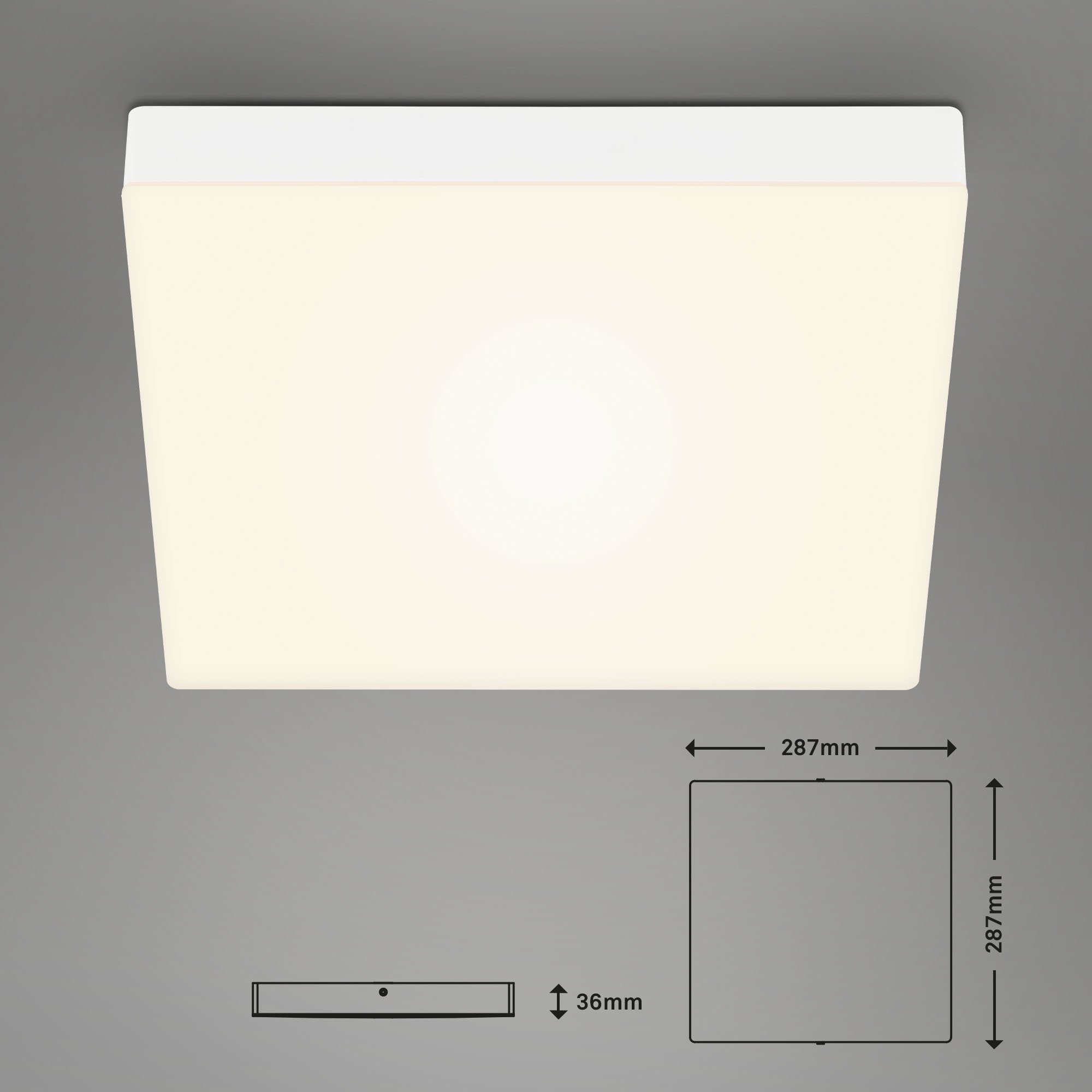 Briloner Leuchten LED Deckenleuchte 7071-016, Warmweiß, LED Deckenlampe LED, weiß, verbaut, fest