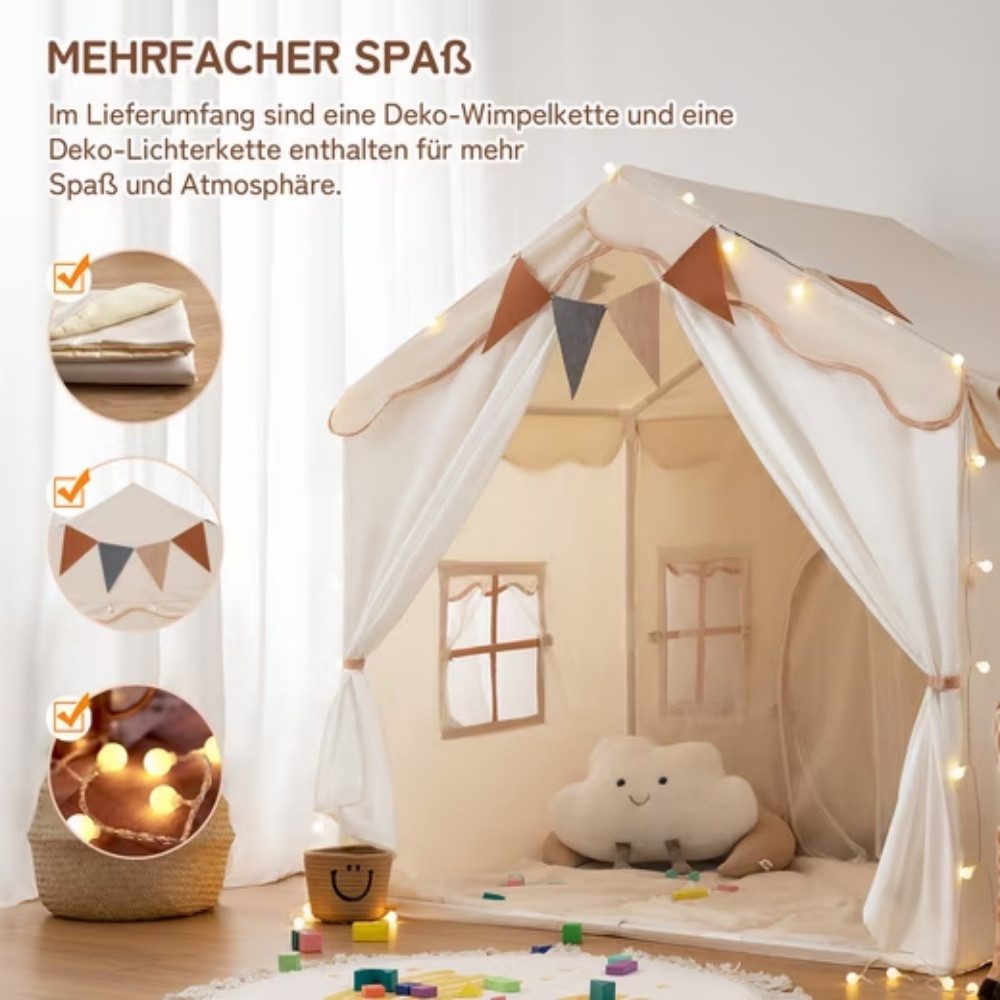 POPOLIC Spielzelt Spielzelt 2 in 1 Kinderzelt, Partyzelt, Zelt für 4 Person günstig online kaufen