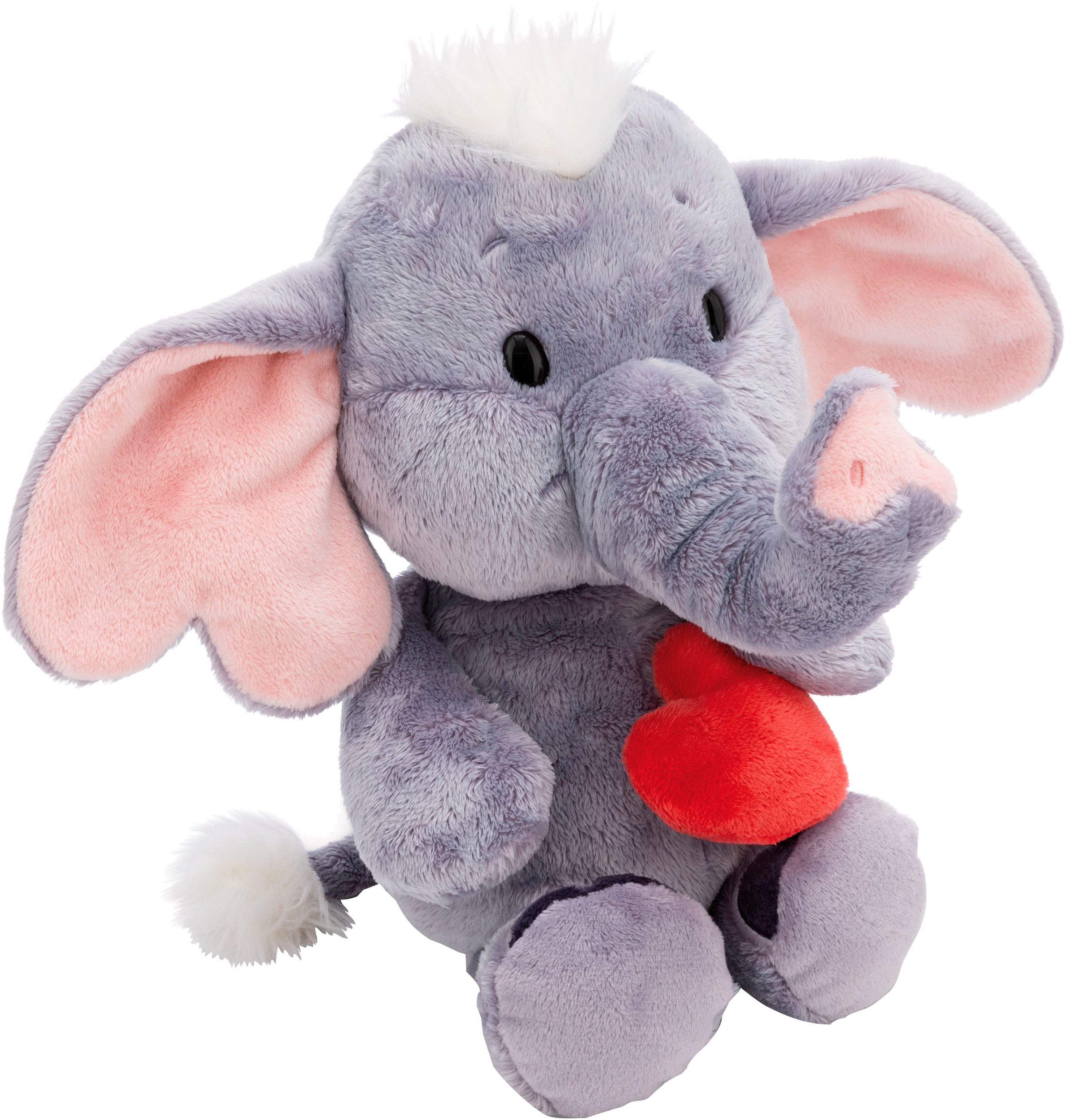 Nici Kuscheltier Love, Elefant mit Magnet Herz dunkelgrau, 48cm, schlenkernd