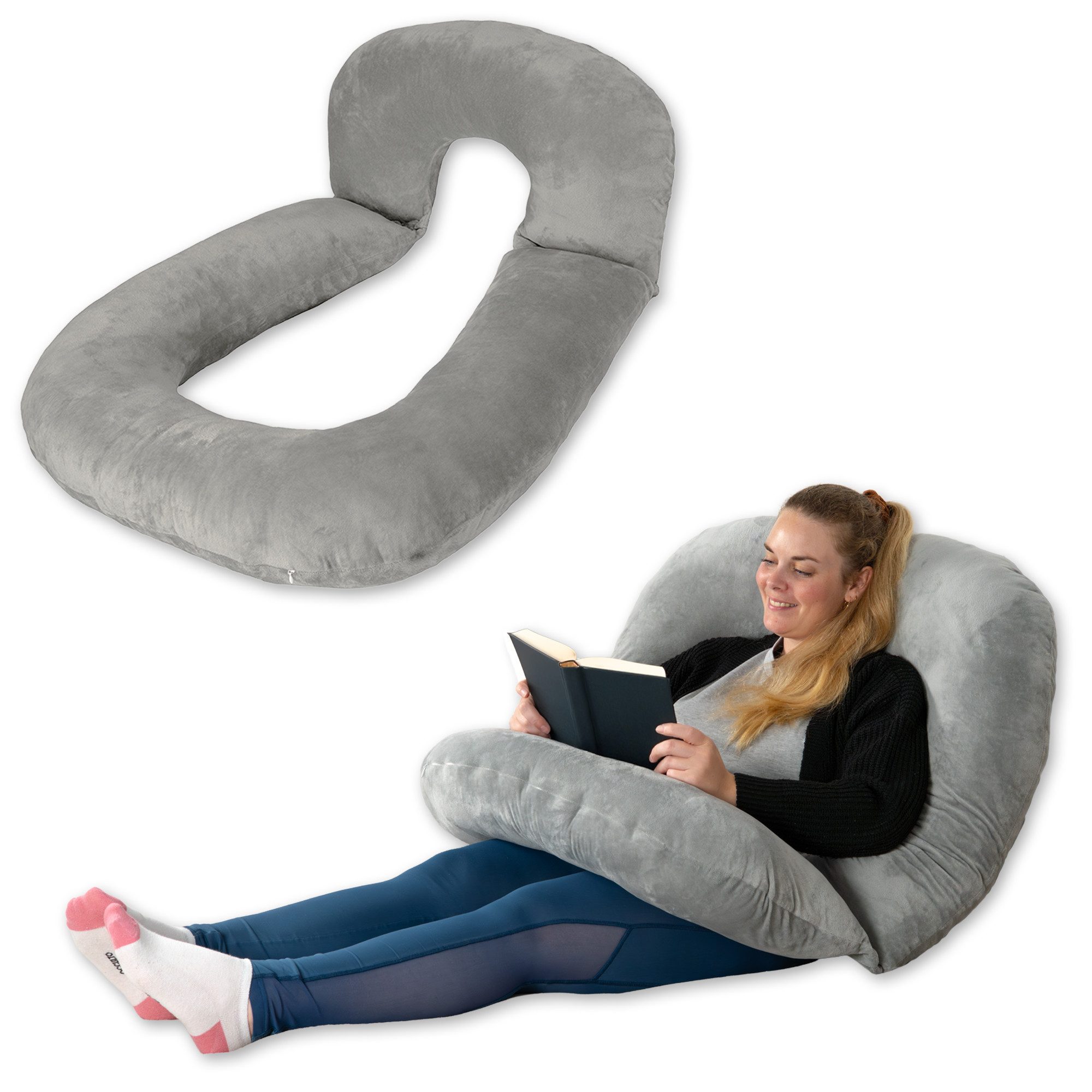 hugnaps Stützkissen Lesekissen für Bett und Sofa Rückenkissen Komfortkissen Bücherkissen