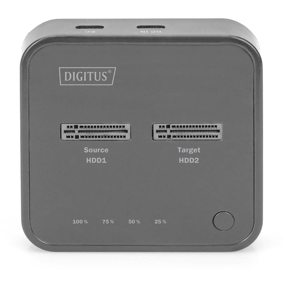 Digitus Festplatten-Dockingstation Dual M.2 NVMe SSD Docking Station mit Offline-Klonfunktion DA-71545, mit Clone-Funktion