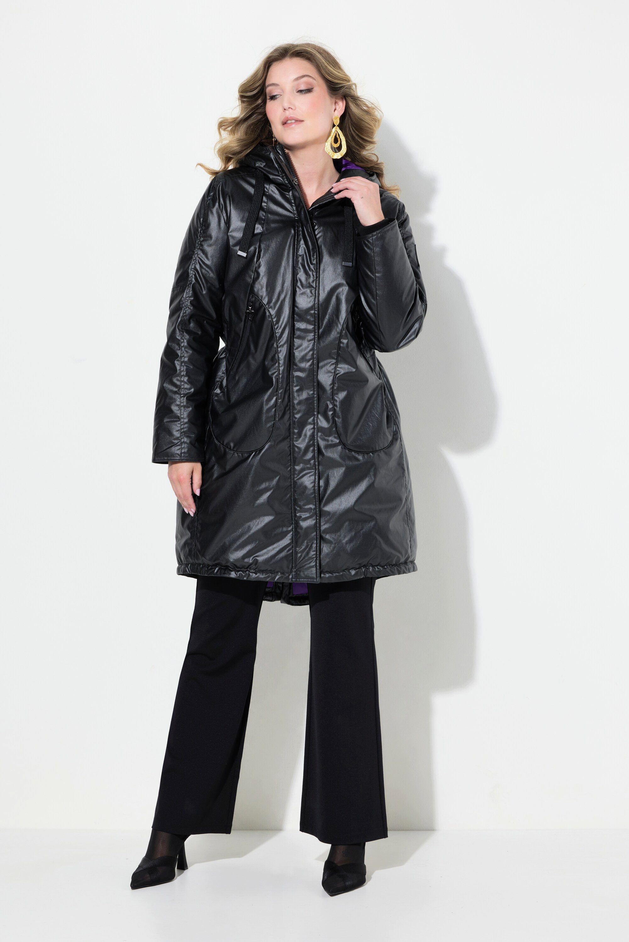 MIAMODA Outdoorjacke Jacke A-Linie farbiges Futter Kapuze