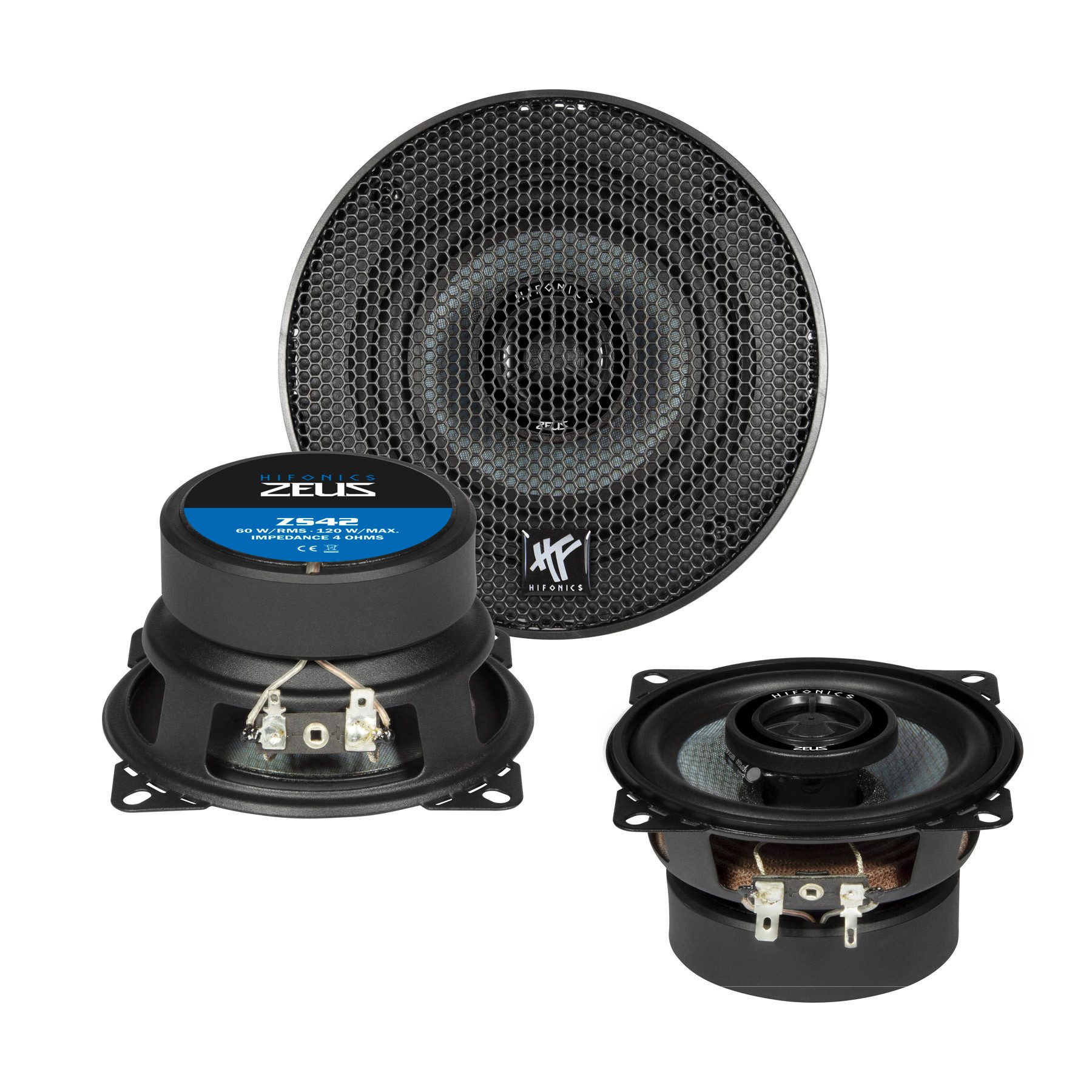 Hifonics ZS42 10 cm (4) 2-Wege Koaxial-Lautsprecher Auto-Lautsprecher (60 W)