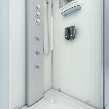 AcquaVapore Komplettdusche D37-20R1 Dusche Duschtempel Duschkabine -TH, Sicherheitsglas ESG, inklusive Duschwanne