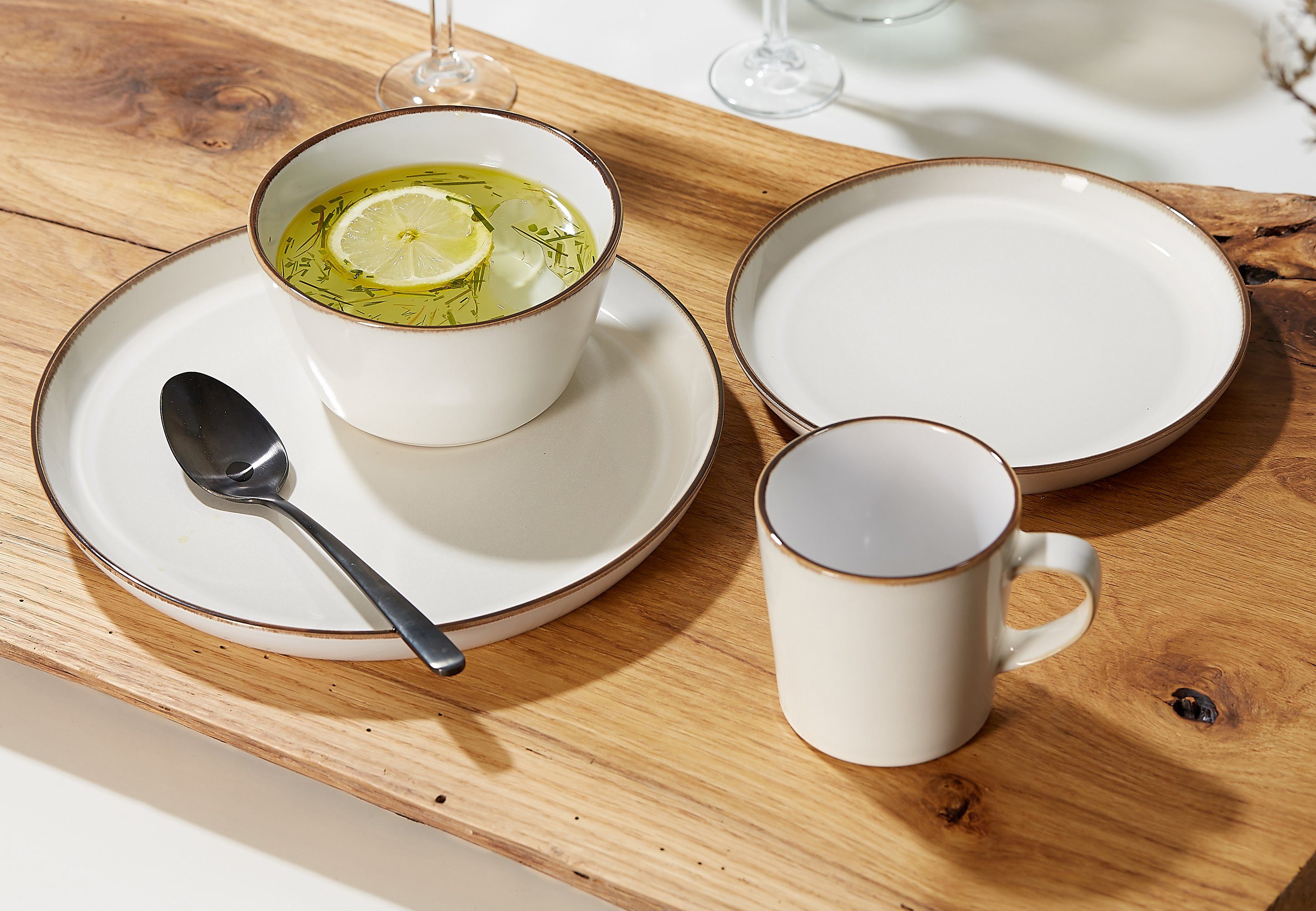 Ritzenhoff & Breker Becher Kaffeebecher-Set Visby 6tlg, Weiß, 6-tlg., Steinzeug, 6-teilig
