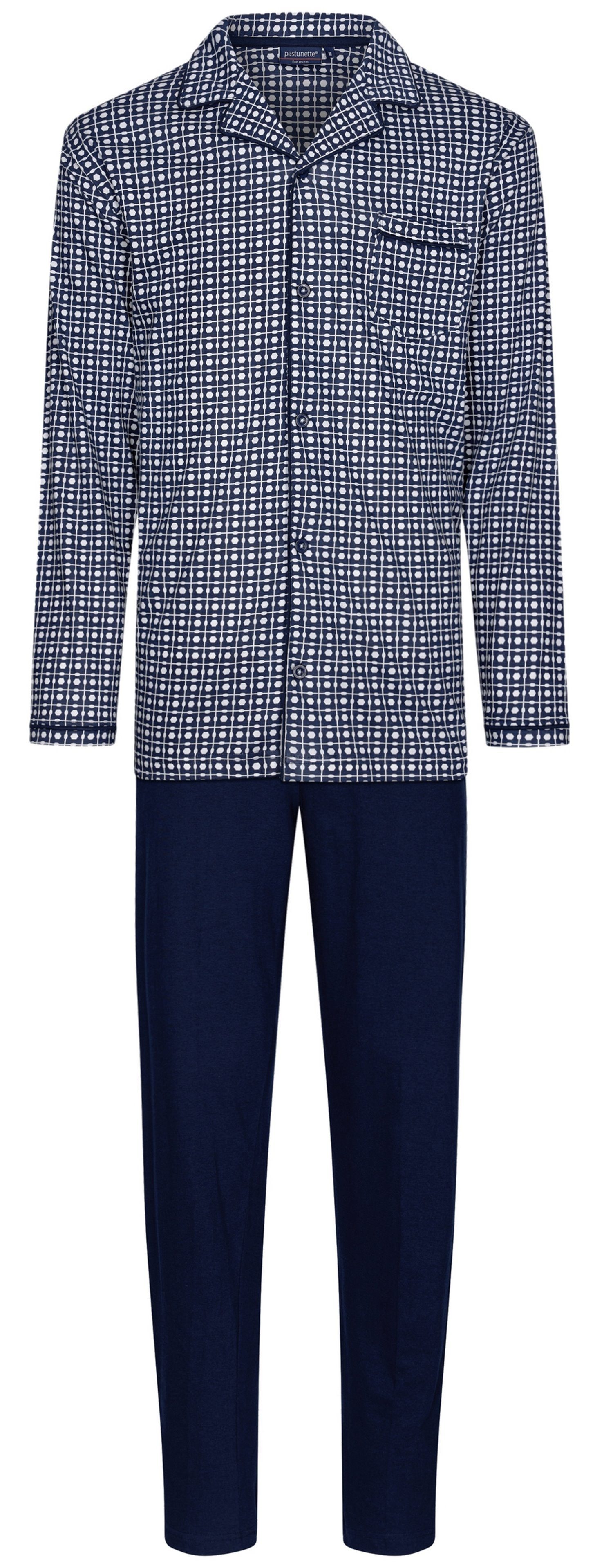 Pastunette Schlafanzug Herren Pyjama lang geknöpft günstig online kaufen