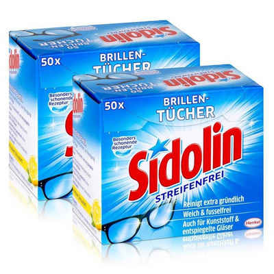 SIDOLIN 2x Sidolin Brillen Putztücher 50 stk. Tücher Reinigungstücher