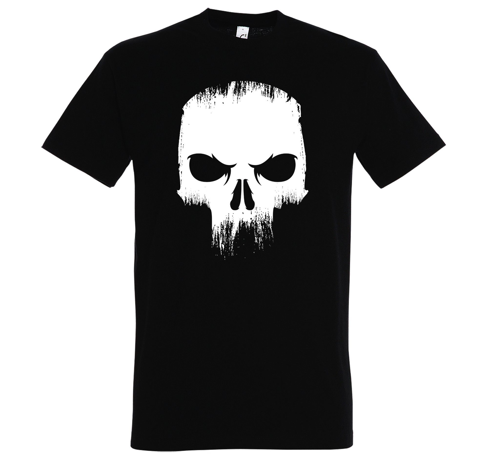 Youth Designz T-Shirt Angry Skull Totenkopf Herren Shirt mit trendigem Frontprint Schwarz