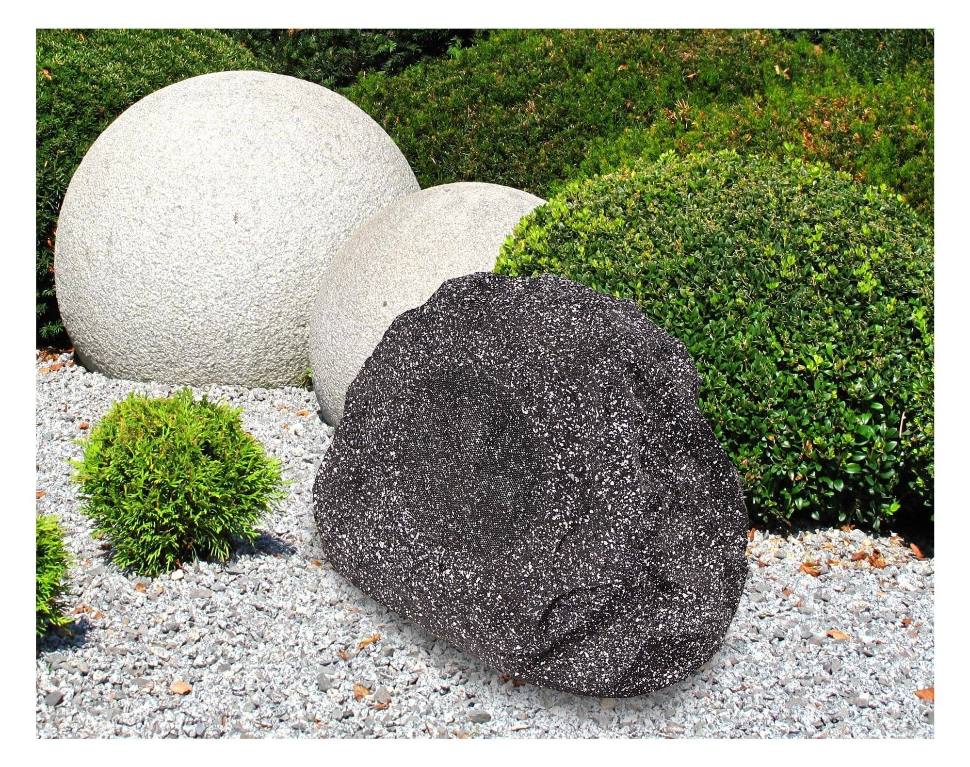 Pronomic 4er SSP-660 Outdoor-Gartenlautsprecher mit Stein-Optik IP56 Außenlautsprecher (N/A, 40 W, Passive Outdoor Steinlautsprecher für Stereo-Betrieb)