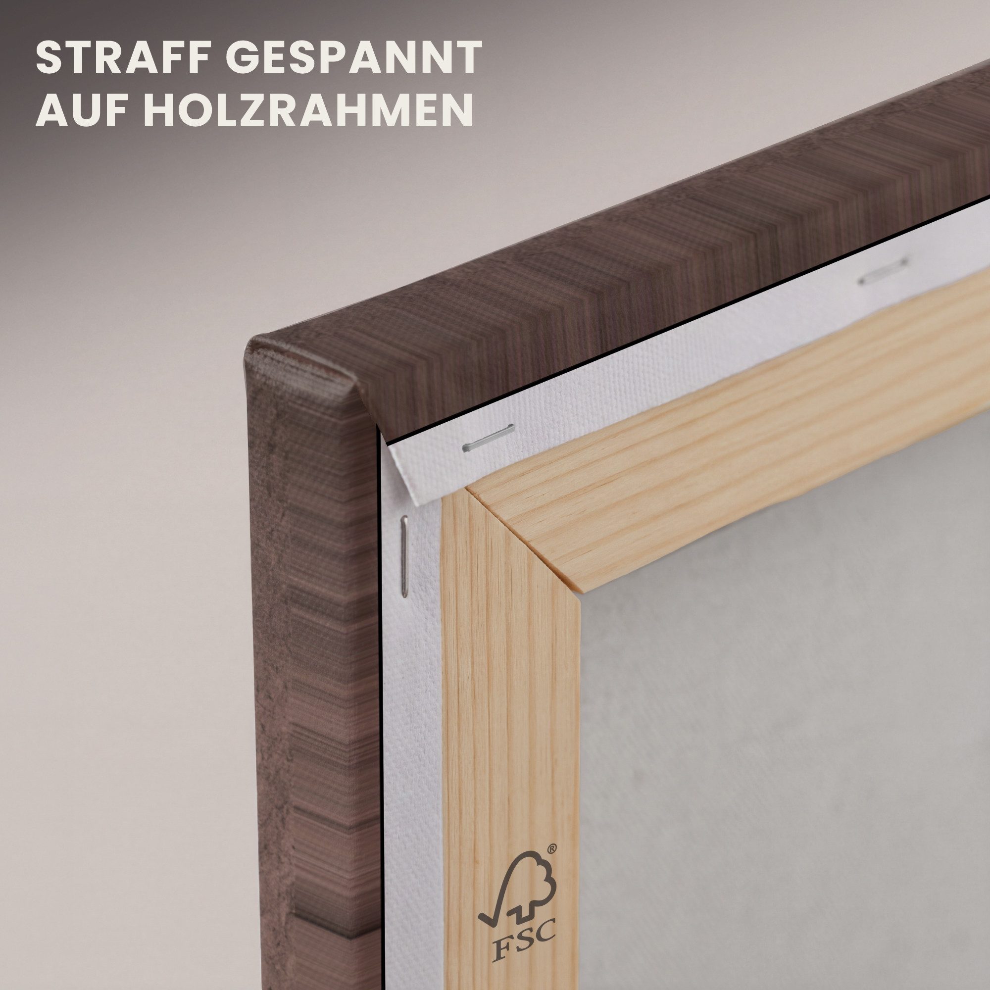 OneMillionCanvasses® Leinwandbild Textur – Beton – Abstrakt – Dunkel – Braun, Fotodruck (1 St), Leinwand Bilder Klein, Wand Dekoration Aesthetic 30x20 cm – Bild 5 von 5