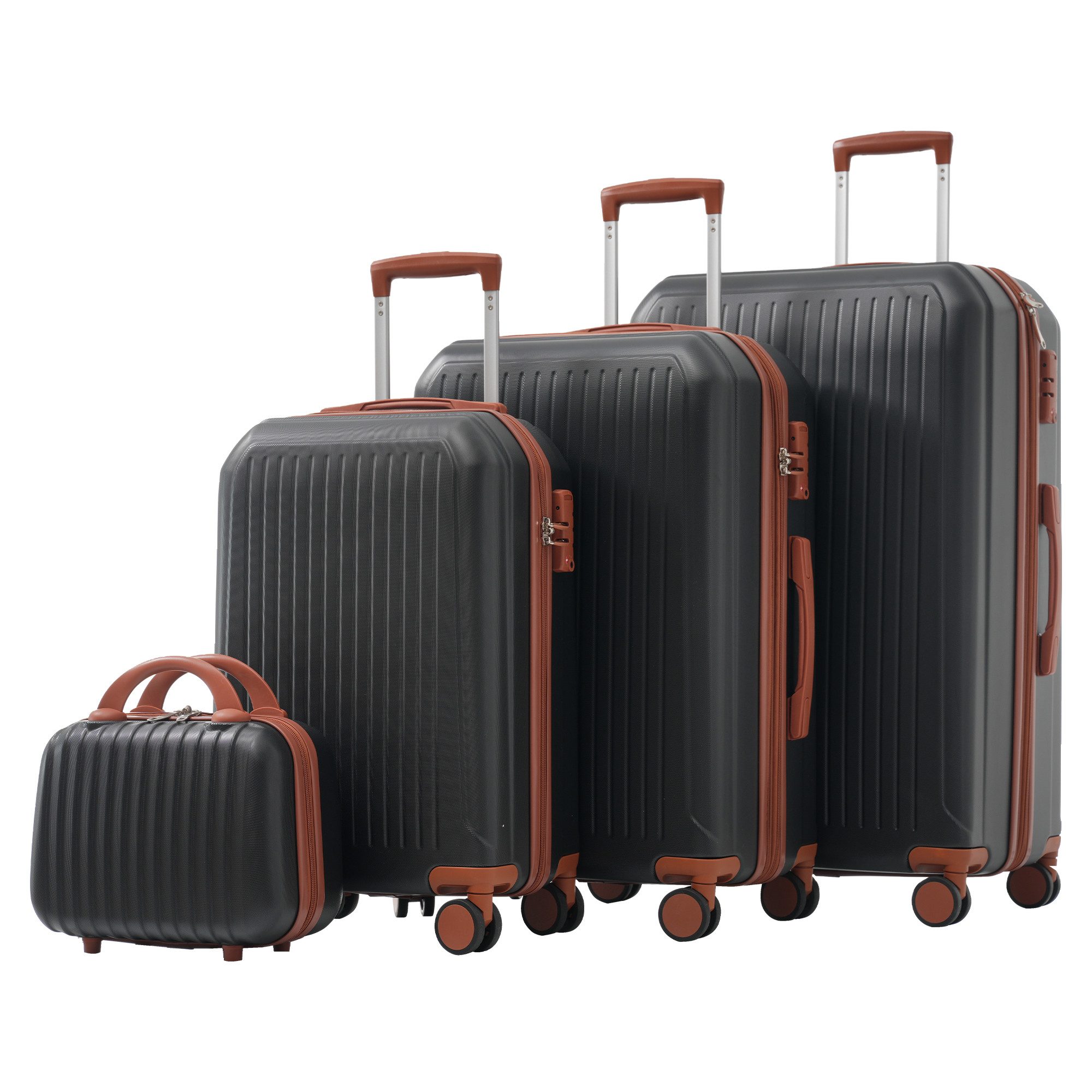 Flieks Trolleyset, 4 Rollen, (TSA-Schloss, ABS-Material, günstig online kaufen