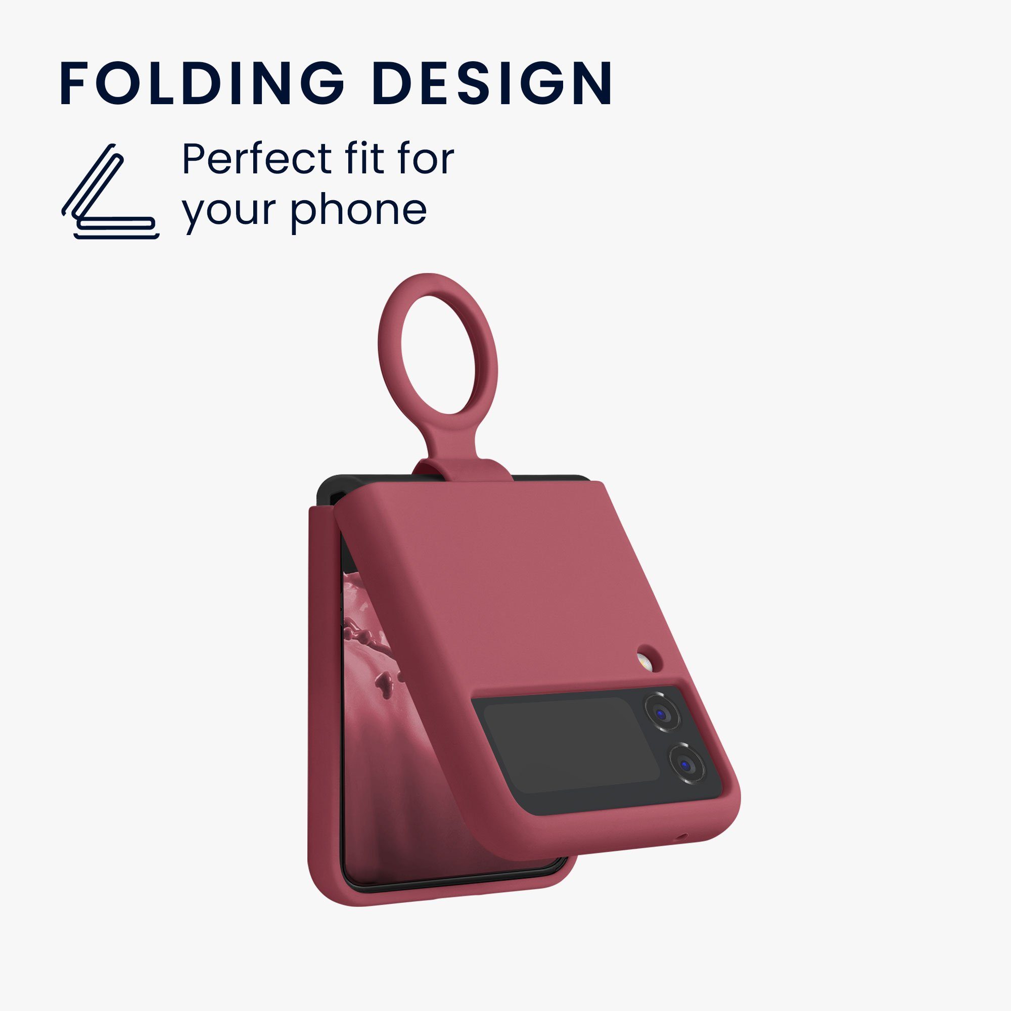 kwmobile Handyhülle Flip Soft Case für Samsung Galaxy Z Flip4, Silikon Hülle für Foldable Handy - Handyhülle in Dark Rose